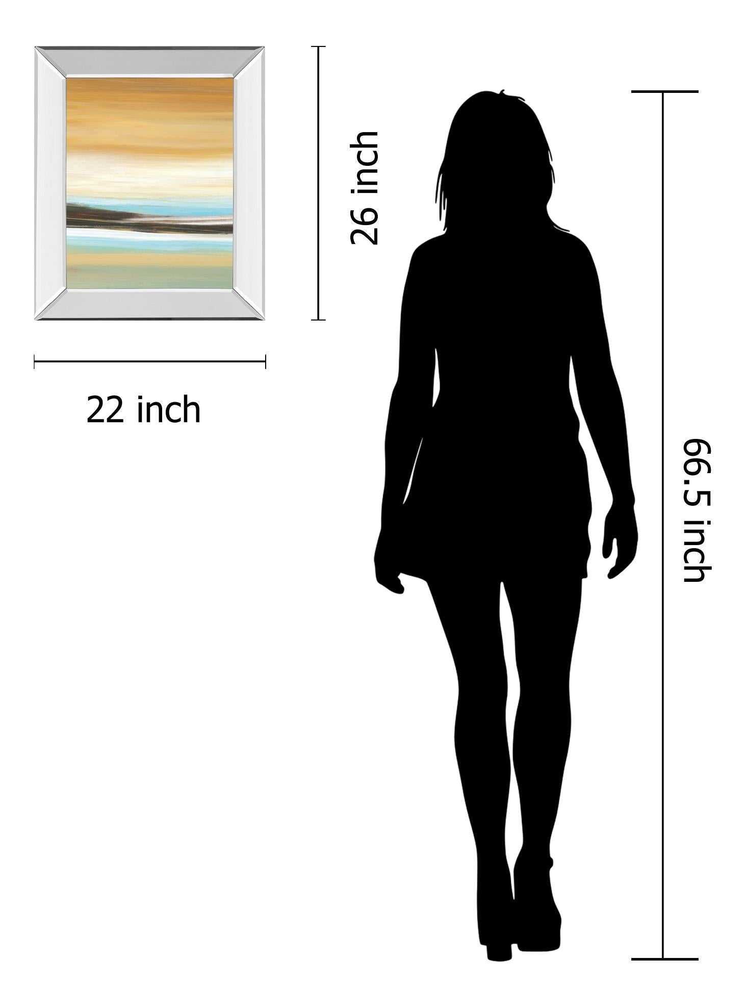 Mirrored Frame Horizons Ii By Tesla 22X26 Mirror Frame Print
