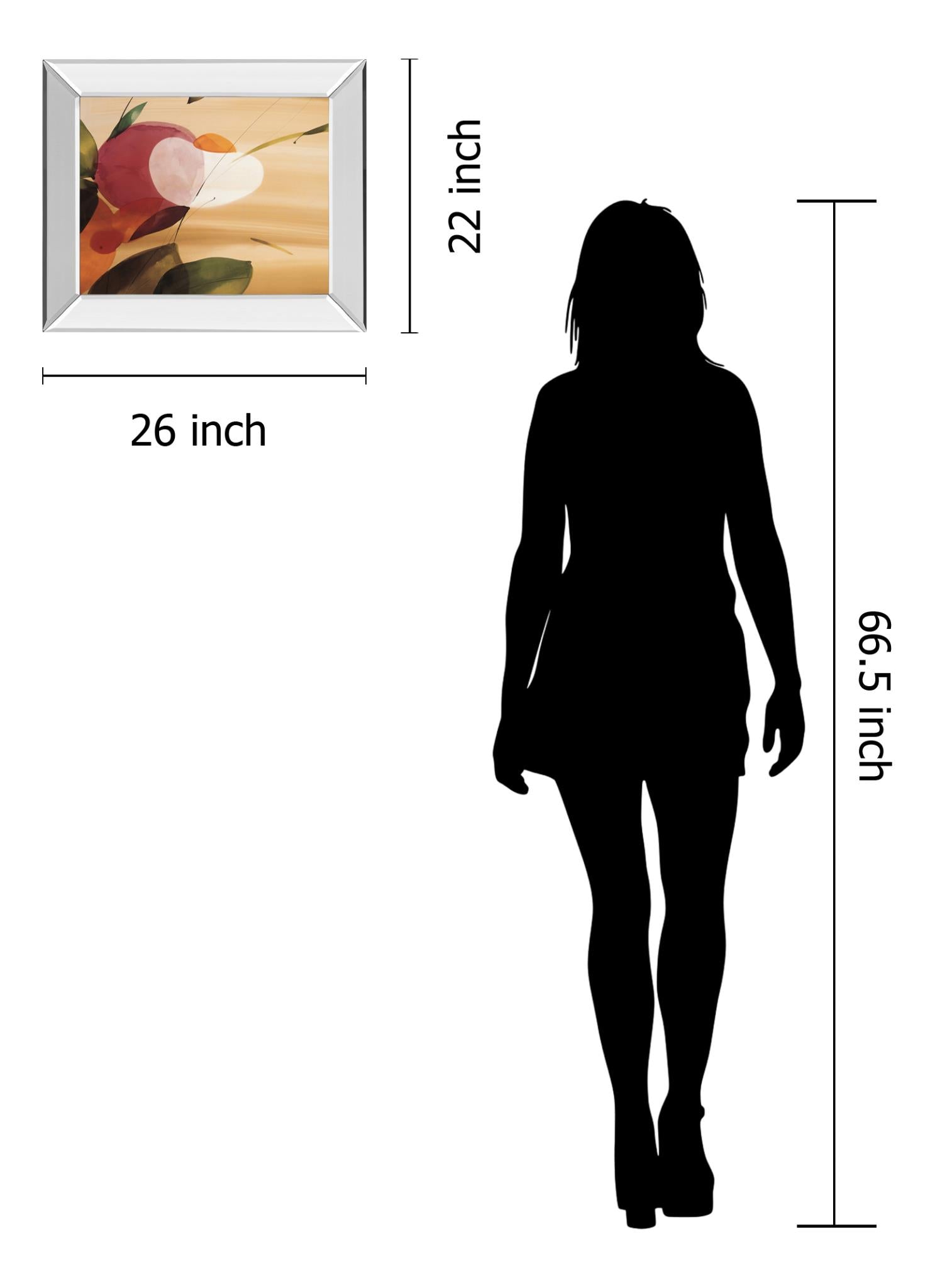 Mirrored Frame Floral Inspiration I  By Abellan 22X26 Mirror Frame Print