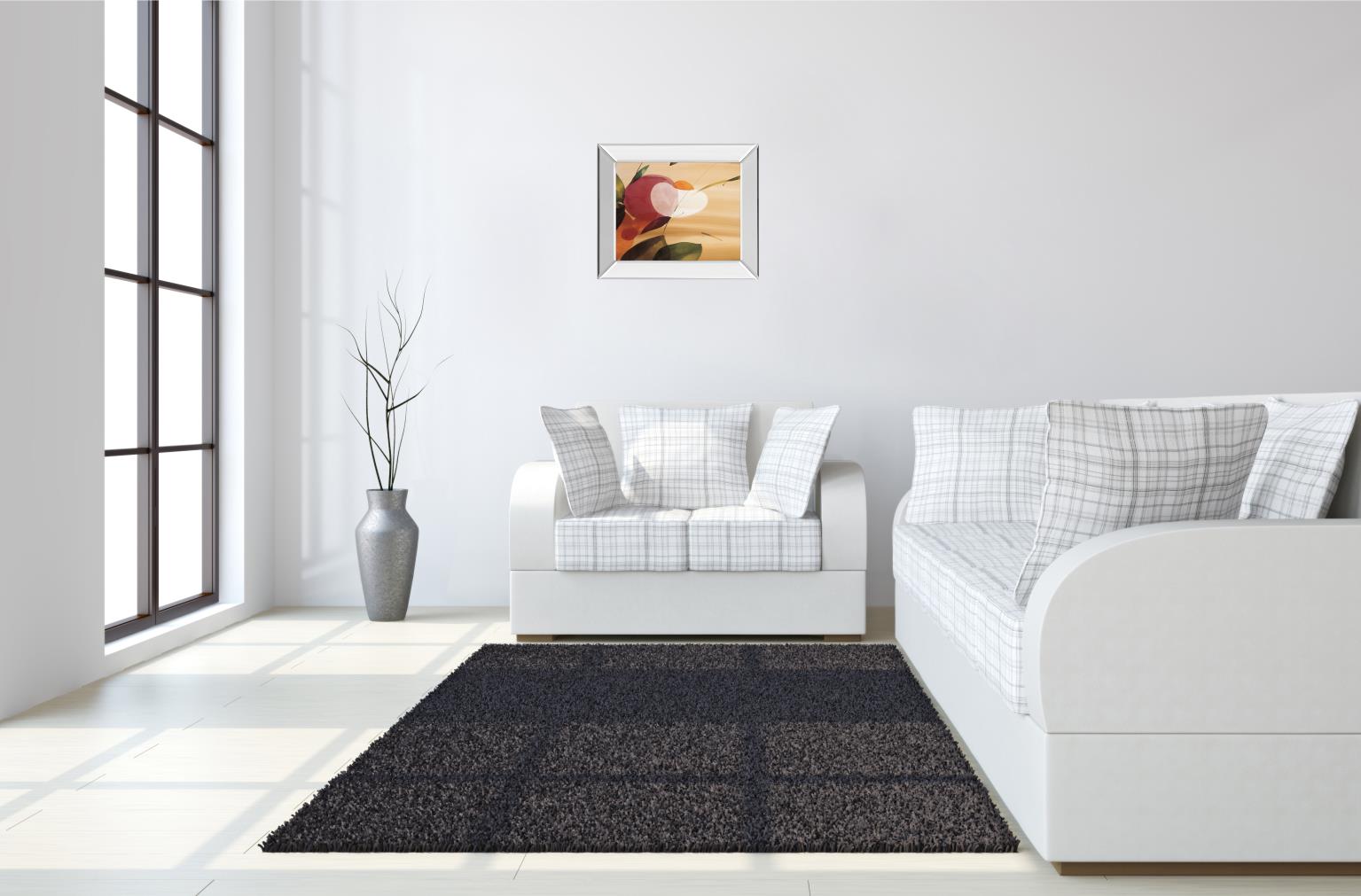 Mirrored Frame Floral Inspiration I  By Abellan 22X26 Mirror Frame Print