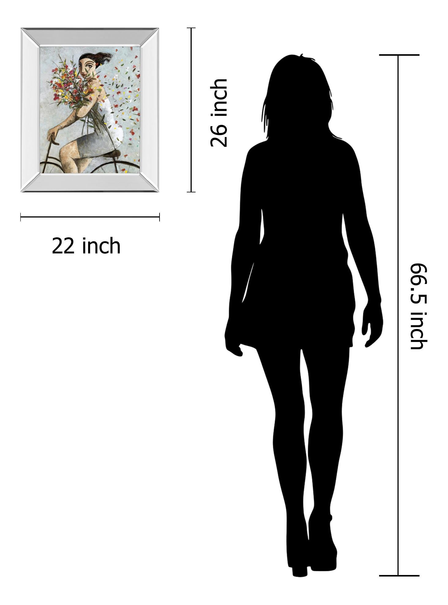 Mirrored Frame Petals By Lourenco 22X26 Mirror Frame Print