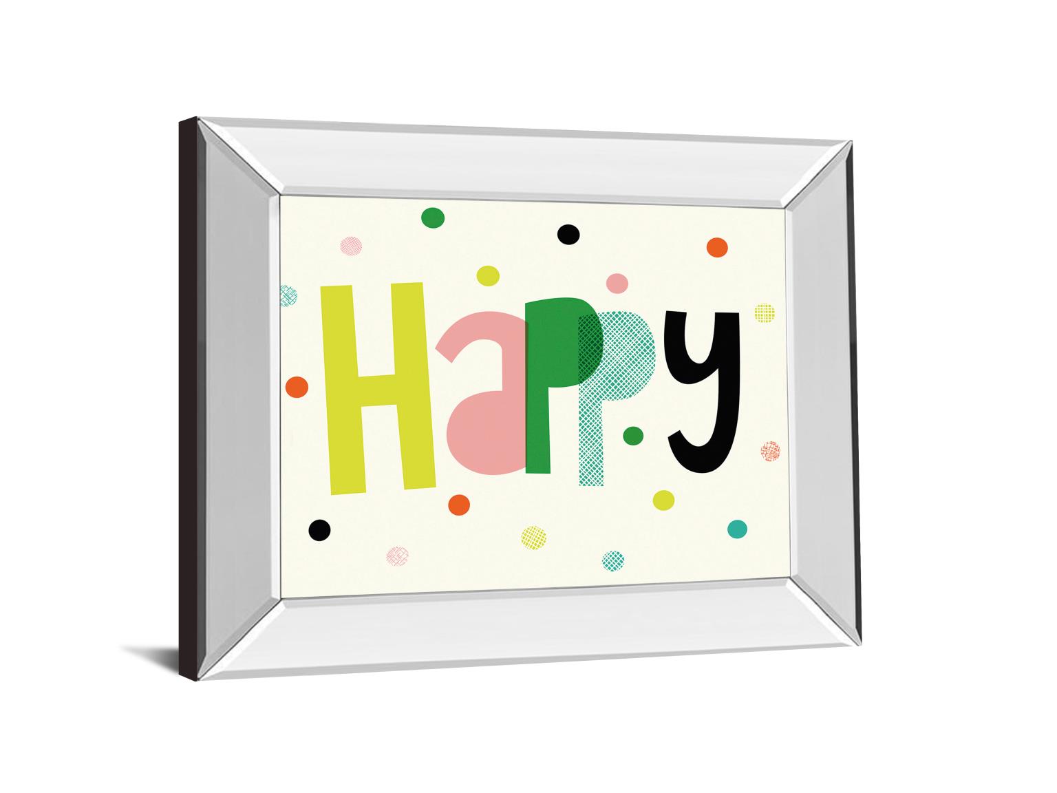 Mirrored Frame Happy By Sophie Ledesma 22X26 Mirror Frame Print