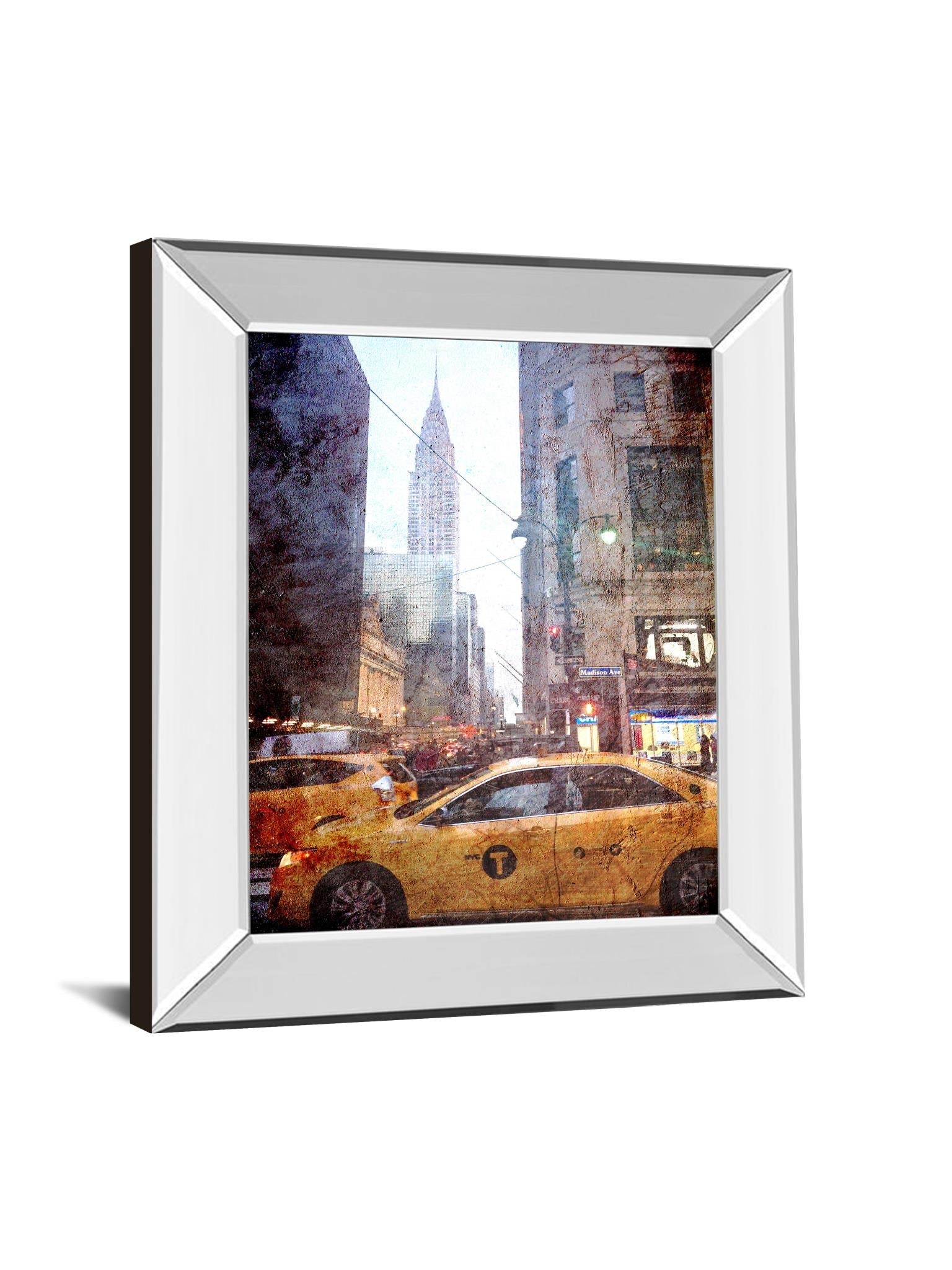 Mirrored Frame Rainy Madison Ave By Acosta 22X26 Mirror Frame Print