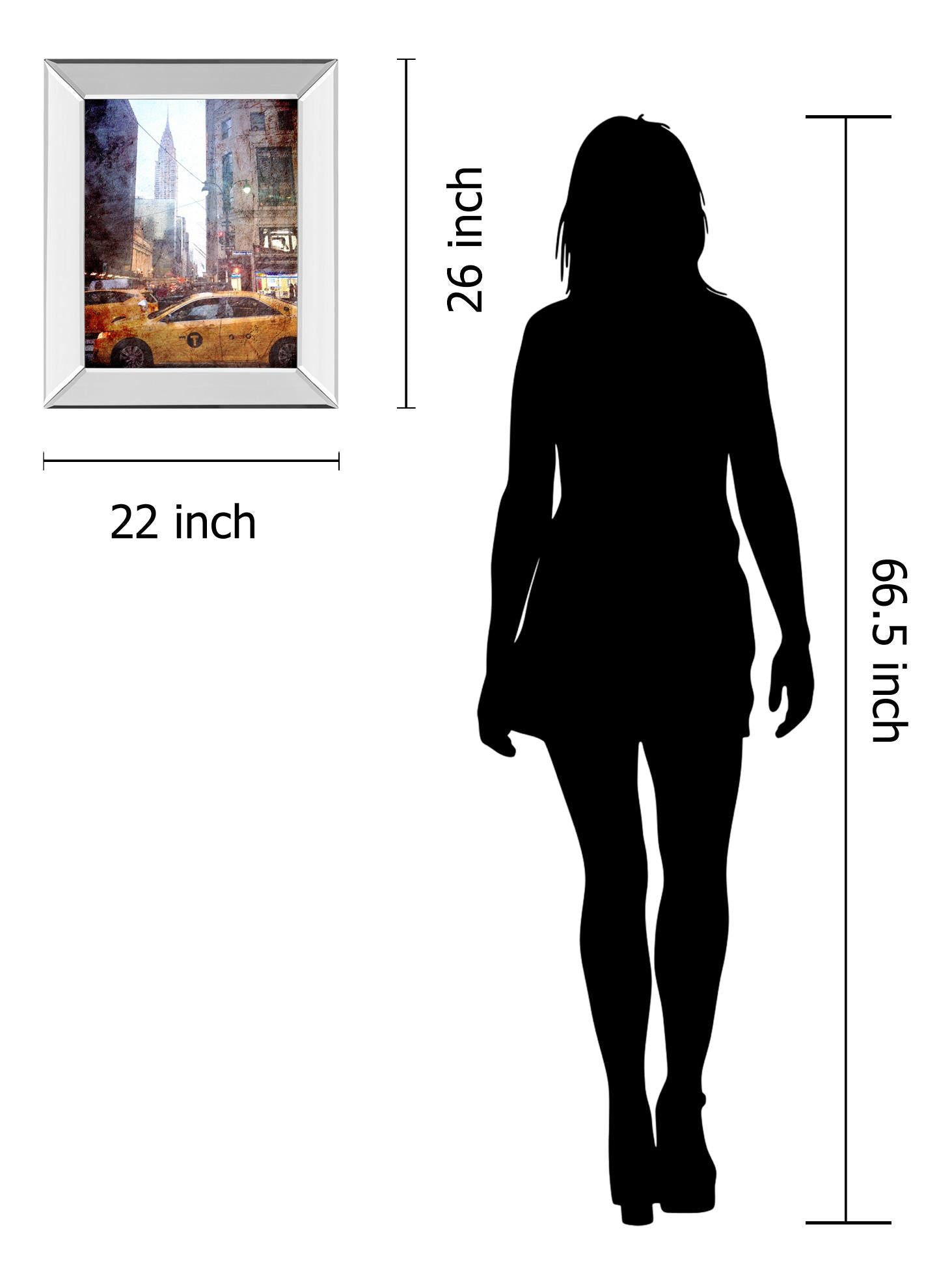 Mirrored Frame Rainy Madison Ave By Acosta 22X26 Mirror Frame Print