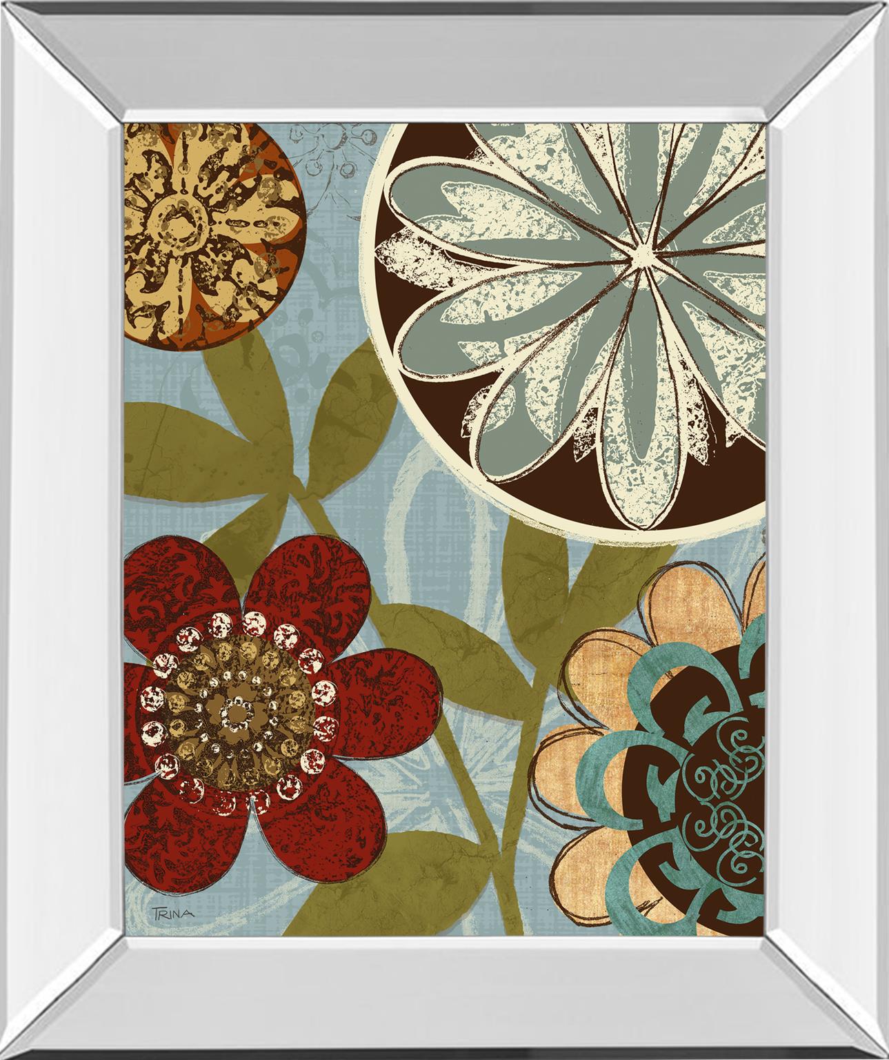 Mirrored Frame Persian Garden I By Katrina Craven 22X26 Mirror Frame Print