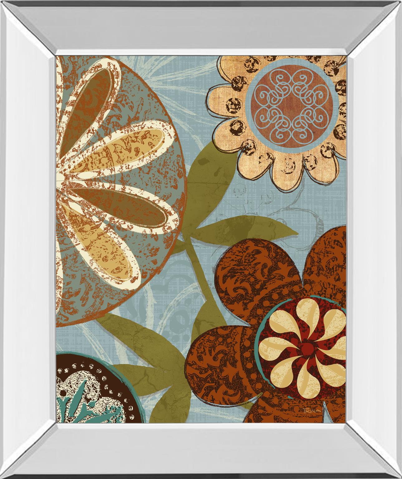 Mirrored Frame Persian Garden Ii By Katrina Craven 22X26 Mirror Frame Print