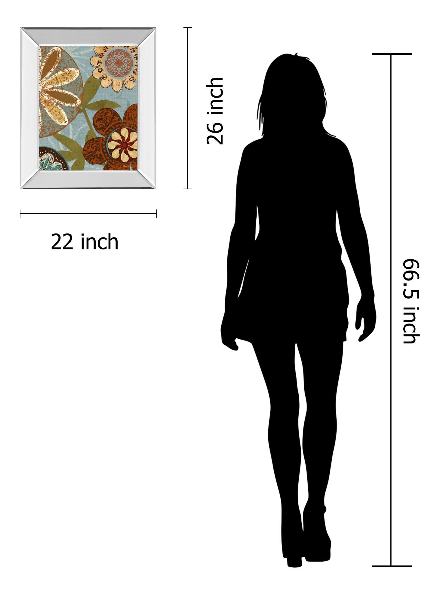 Mirrored Frame Persian Garden Ii By Katrina Craven 22X26 Mirror Frame Print