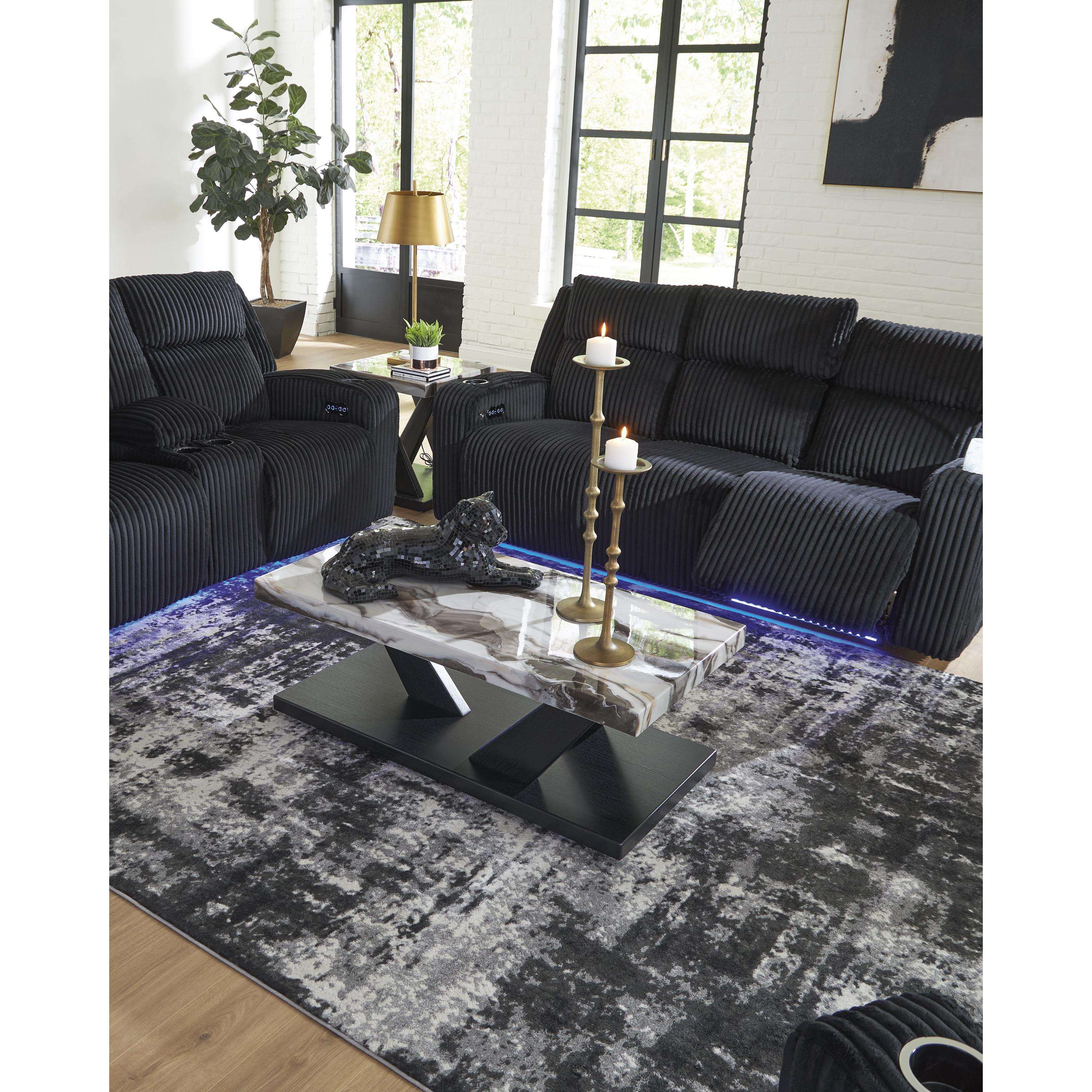 Swipe Furniture Exclusive Design Forest Lake Power Reclining Fabric Loveseat with Console PC6420218