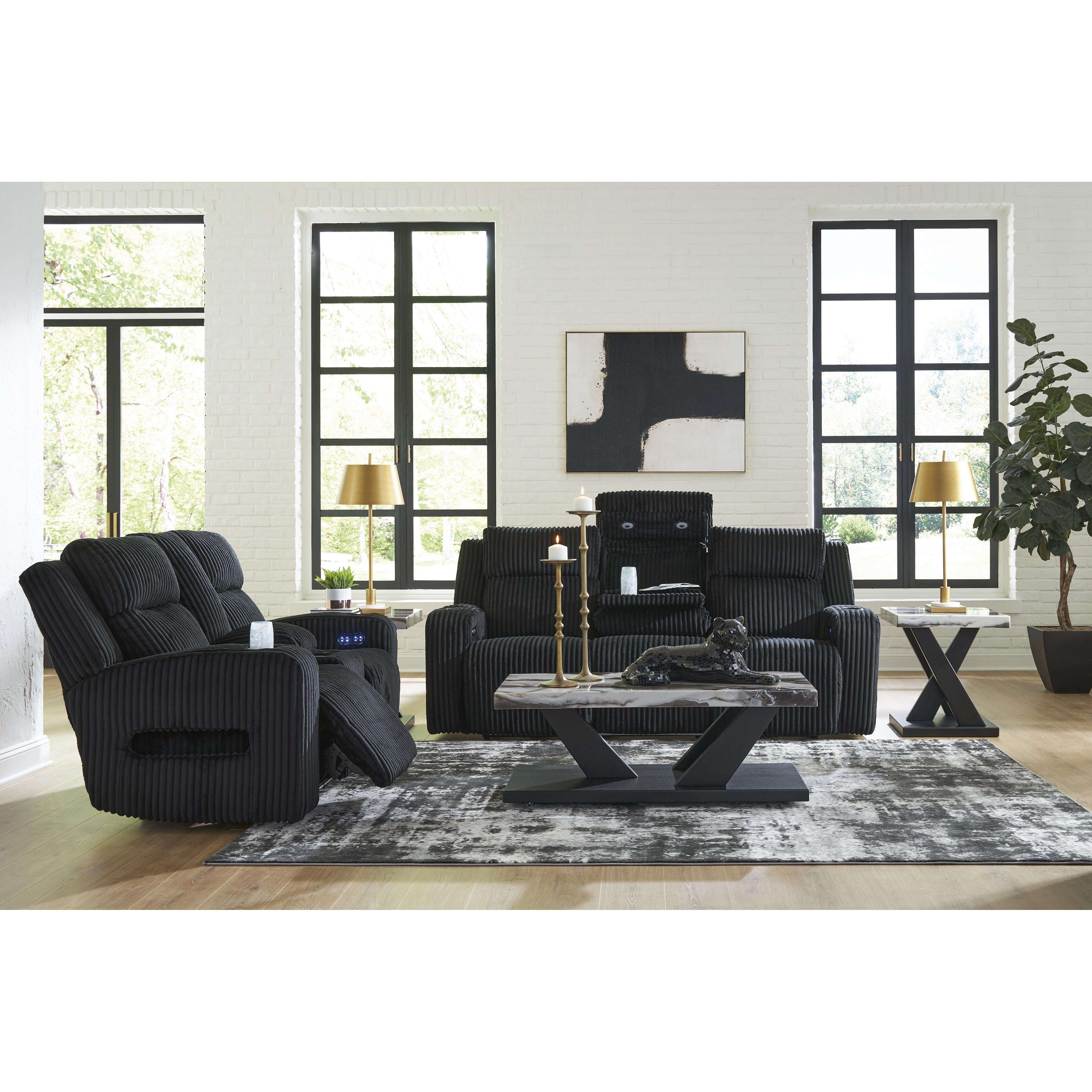 Swipe Furniture Exclusive Design Forest Lake Power Reclining Fabric Loveseat with Console PC6420218