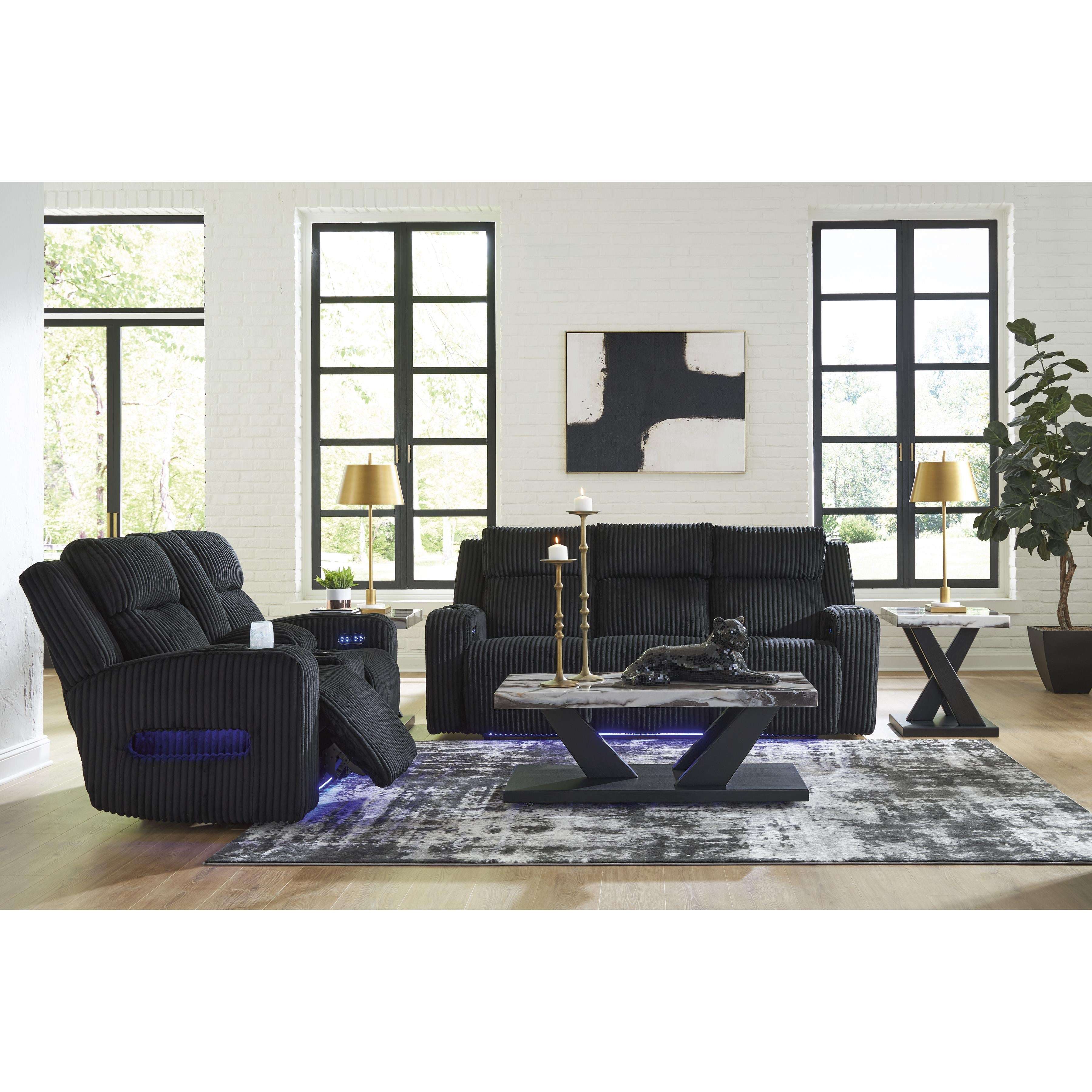 Swipe Furniture Exclusive Design Forest Lake Power Reclining Fabric Loveseat with Console PC6420218