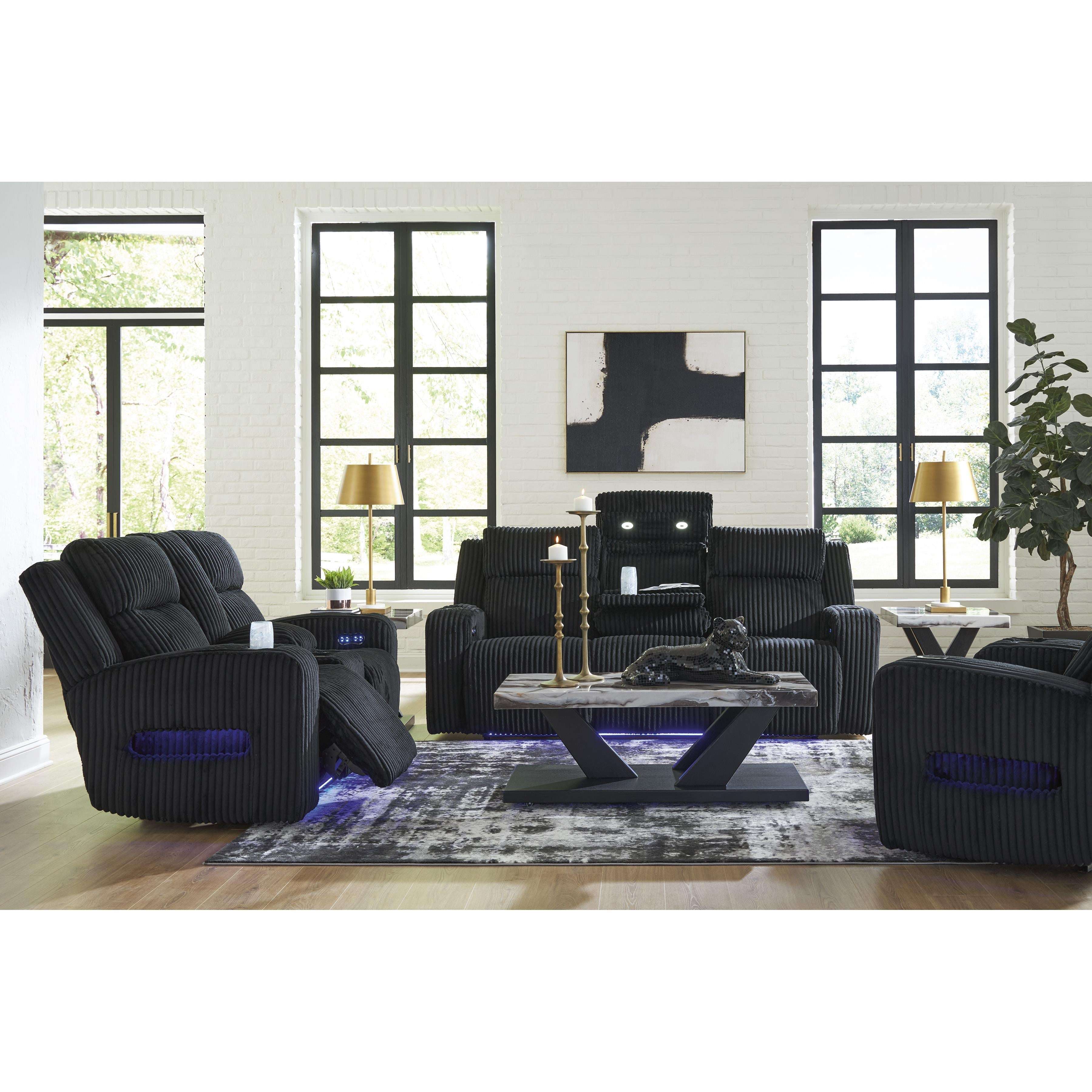 Swipe Furniture Exclusive Design Forest Lake Power Reclining Fabric Loveseat with Console PC6420218