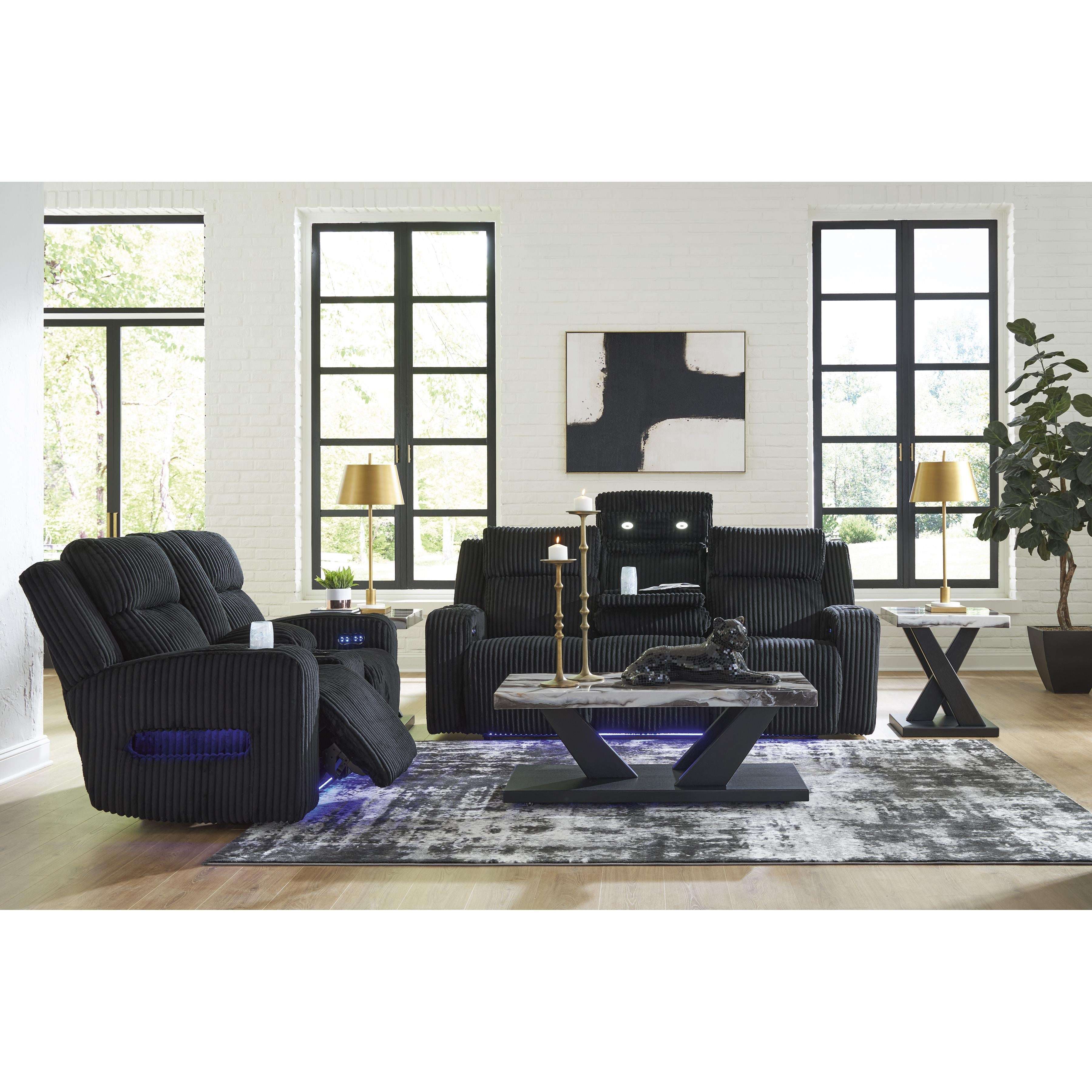 Swipe Furniture Exclusive Design Forest Lake Power Reclining Fabric Loveseat with Console PC6420218