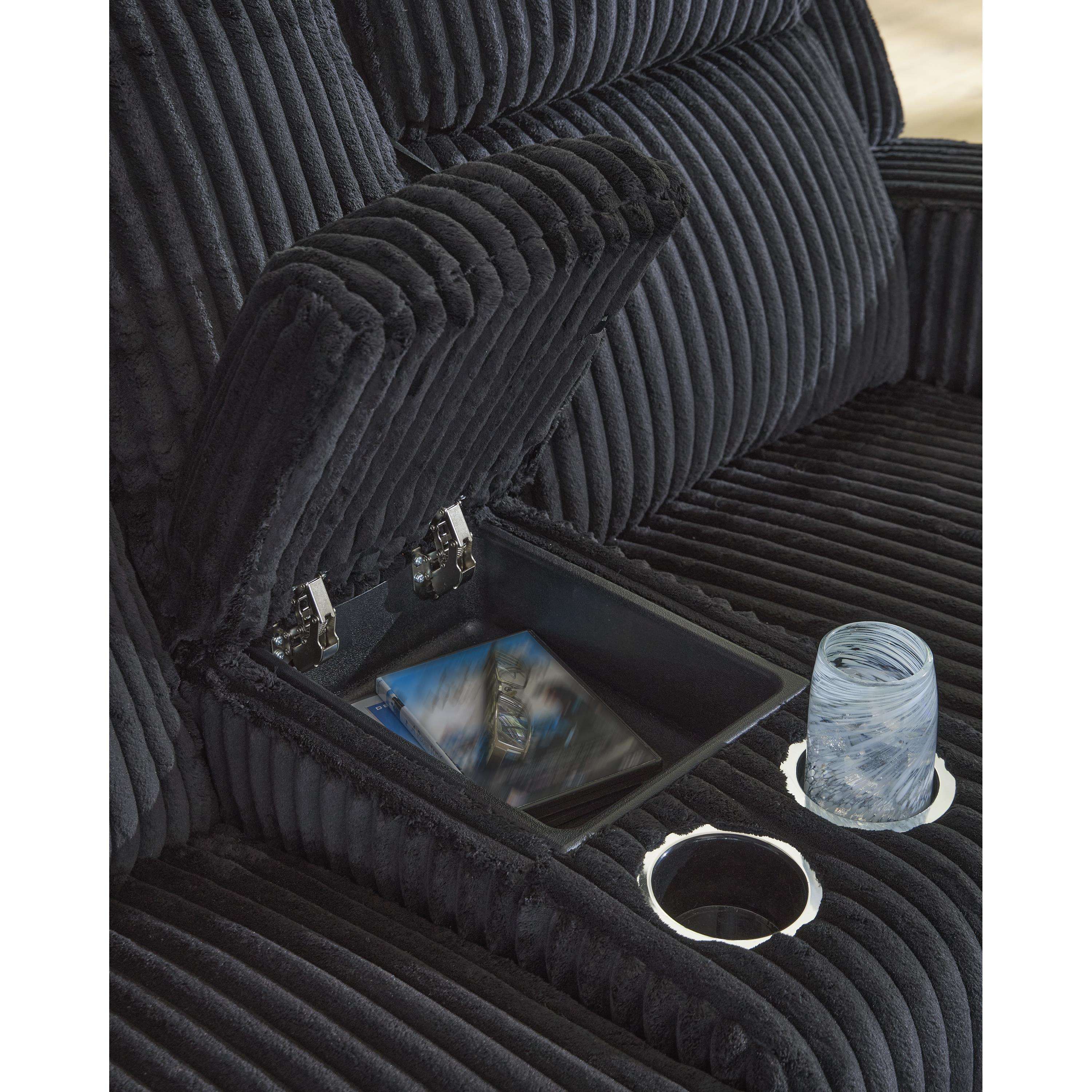 Swipe Furniture Exclusive Design Forest Lake Power Reclining Fabric Loveseat with Console PC6420218