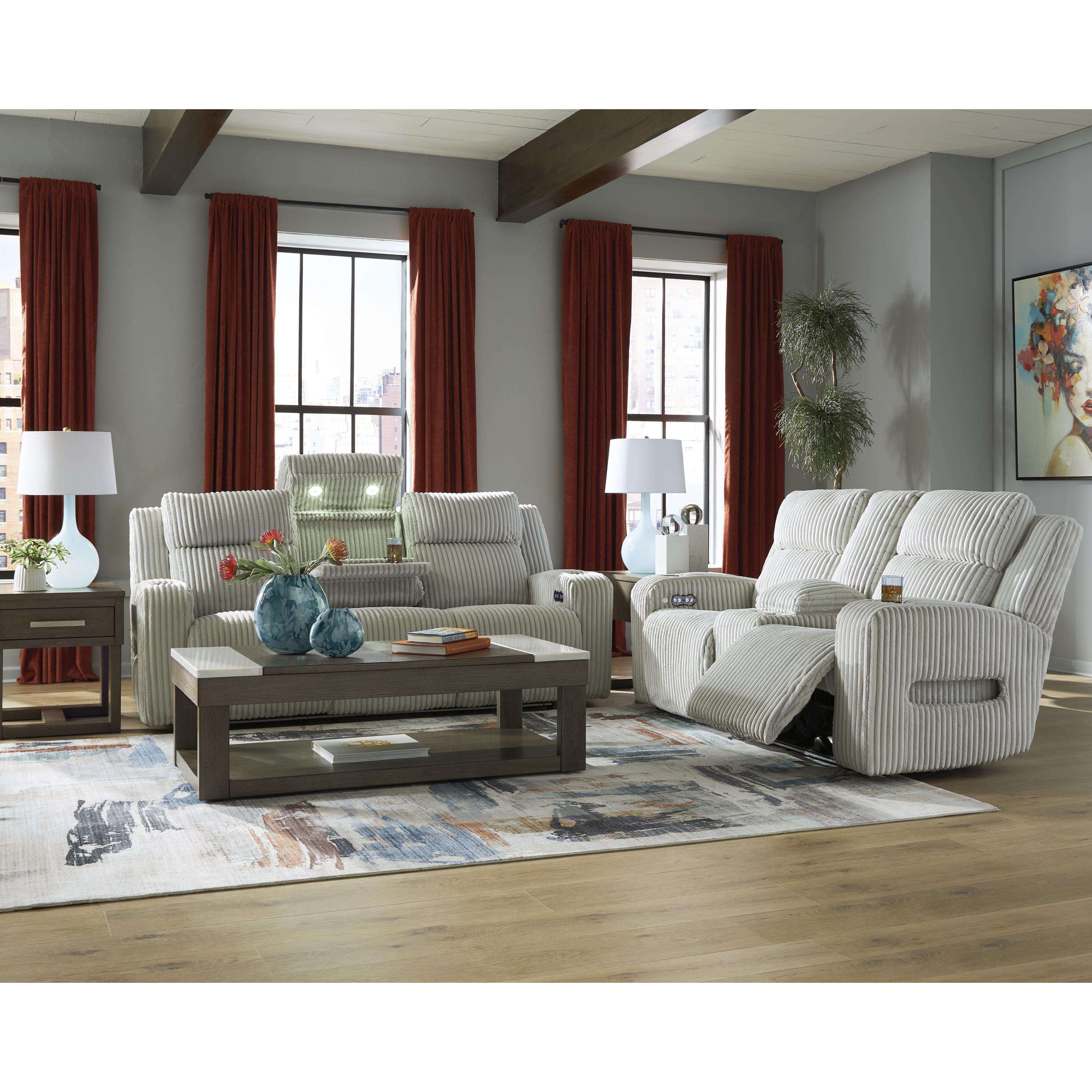 Swipe Furniture Exclusive Design Forest Lake Power Reclining Loveseat with Console PC6420318