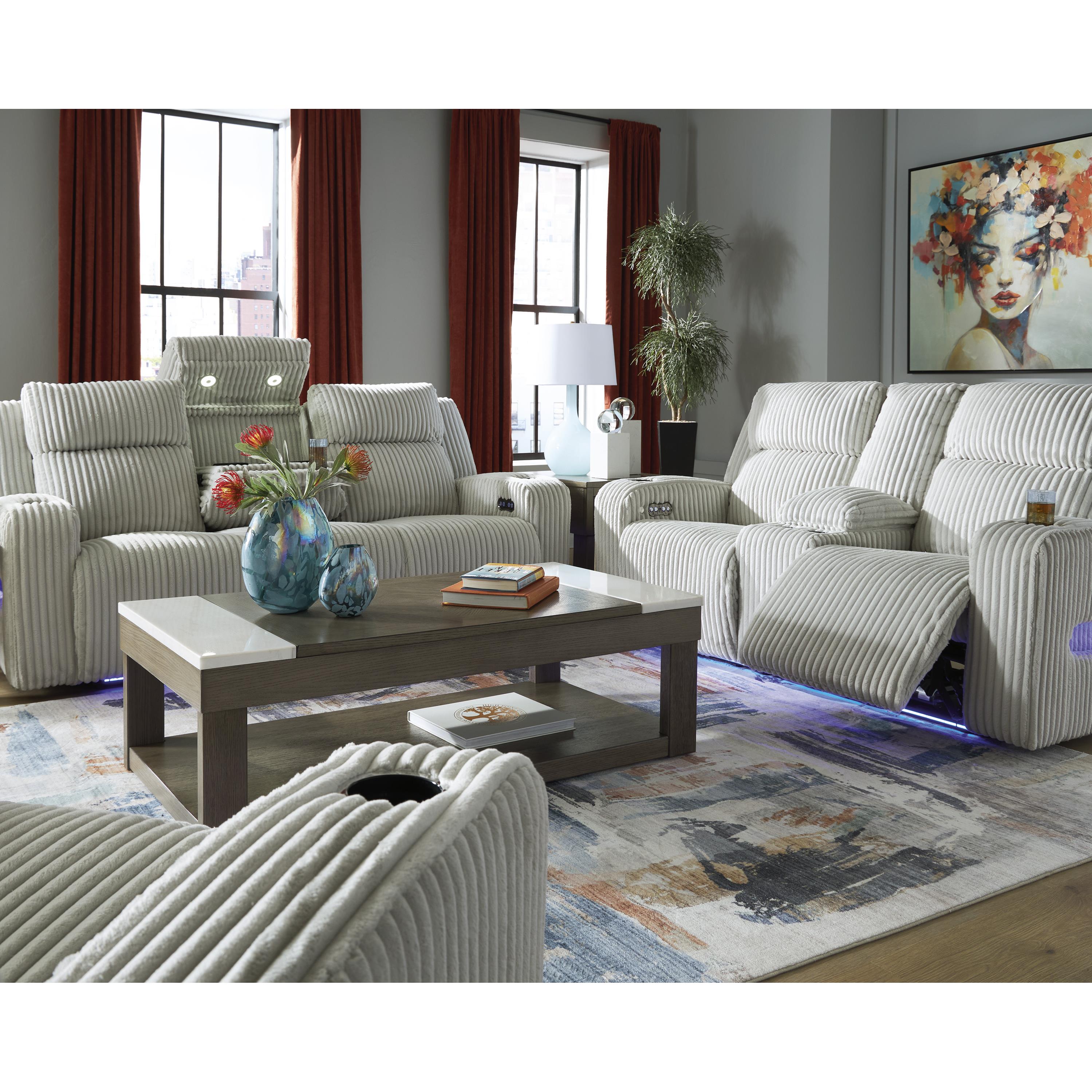 Swipe Furniture Exclusive Design Forest Lake Power Reclining Loveseat with Console PC6420318