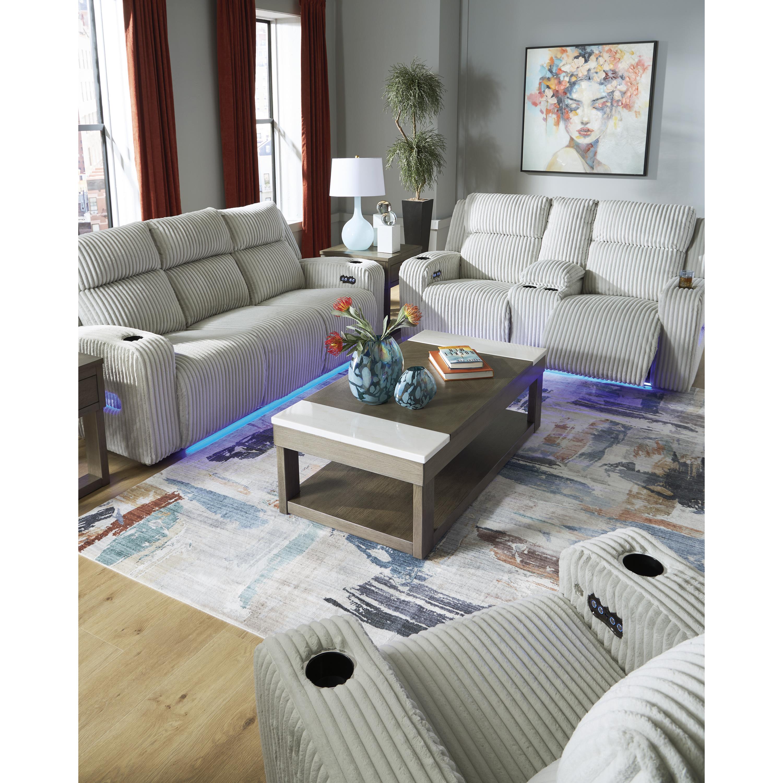 Swipe Furniture Exclusive Design Forest Lake Power Reclining Loveseat with Console PC6420318