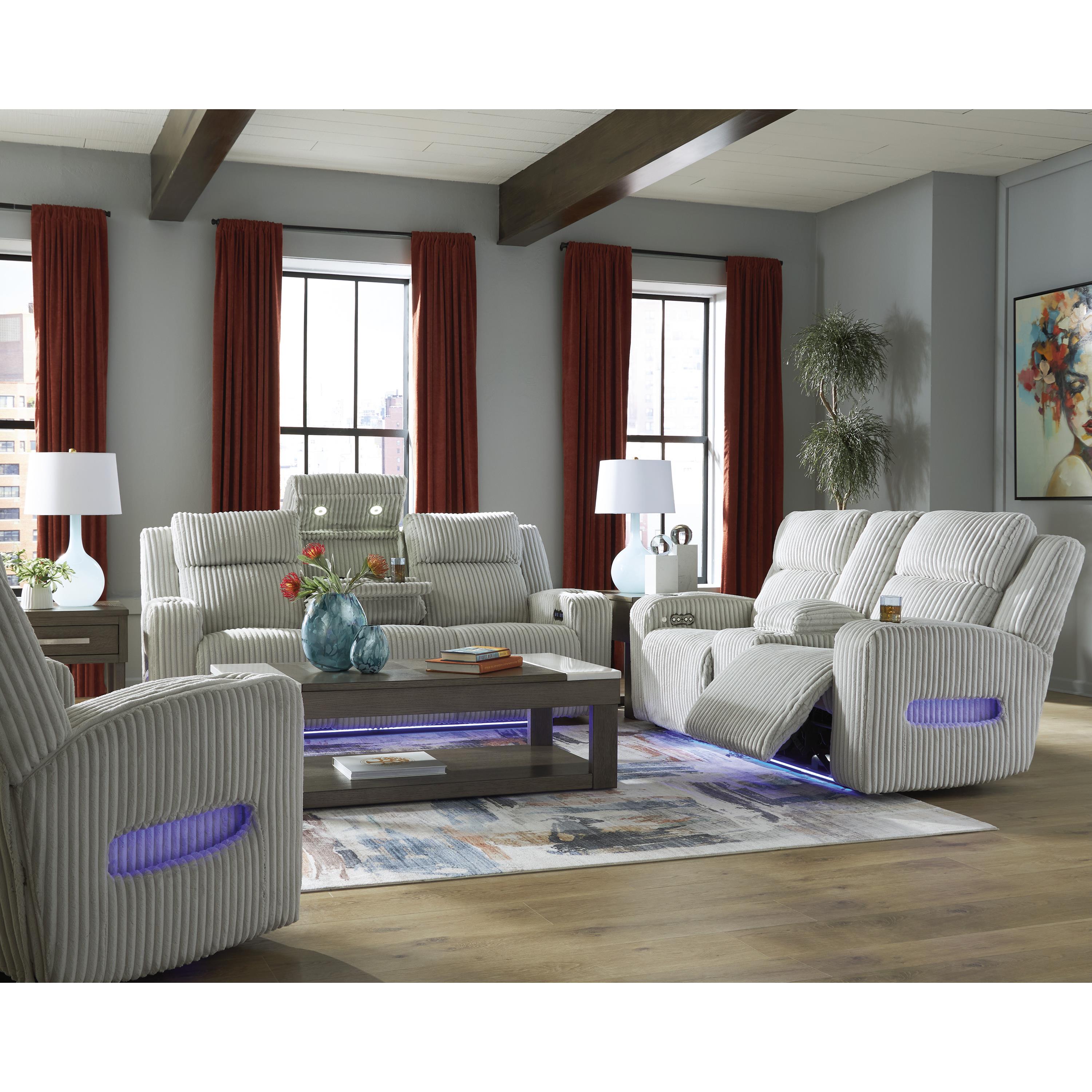 Swipe Furniture Exclusive Design Forest Lake Power Reclining Loveseat with Console PC6420318