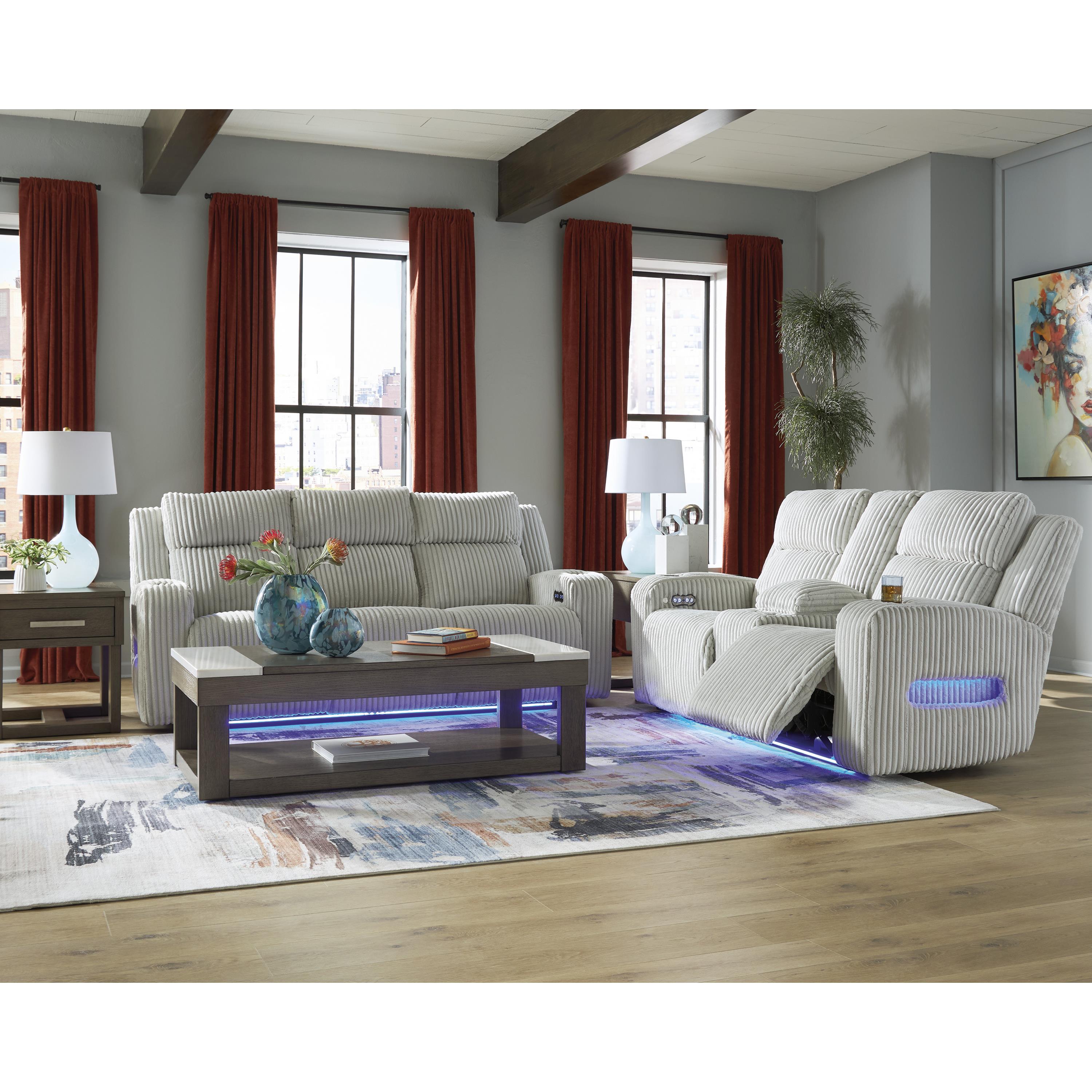 Swipe Furniture Exclusive Design Forest Lake Power Reclining Loveseat with Console PC6420318