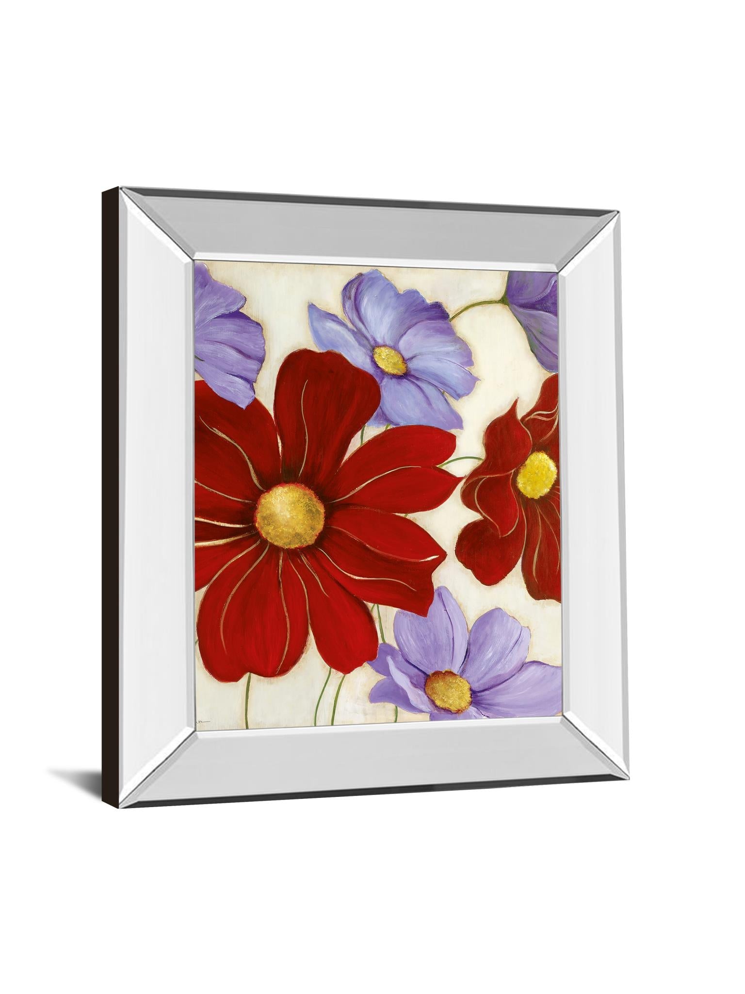Mirrored Frame Lavender And Red I By Tava Studios 22X26 Mirror Frame Print