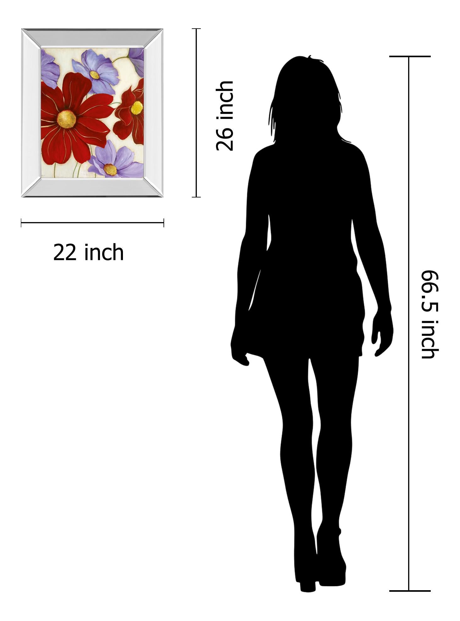 Mirrored Frame Lavender And Red I By Tava Studios 22X26 Mirror Frame Print