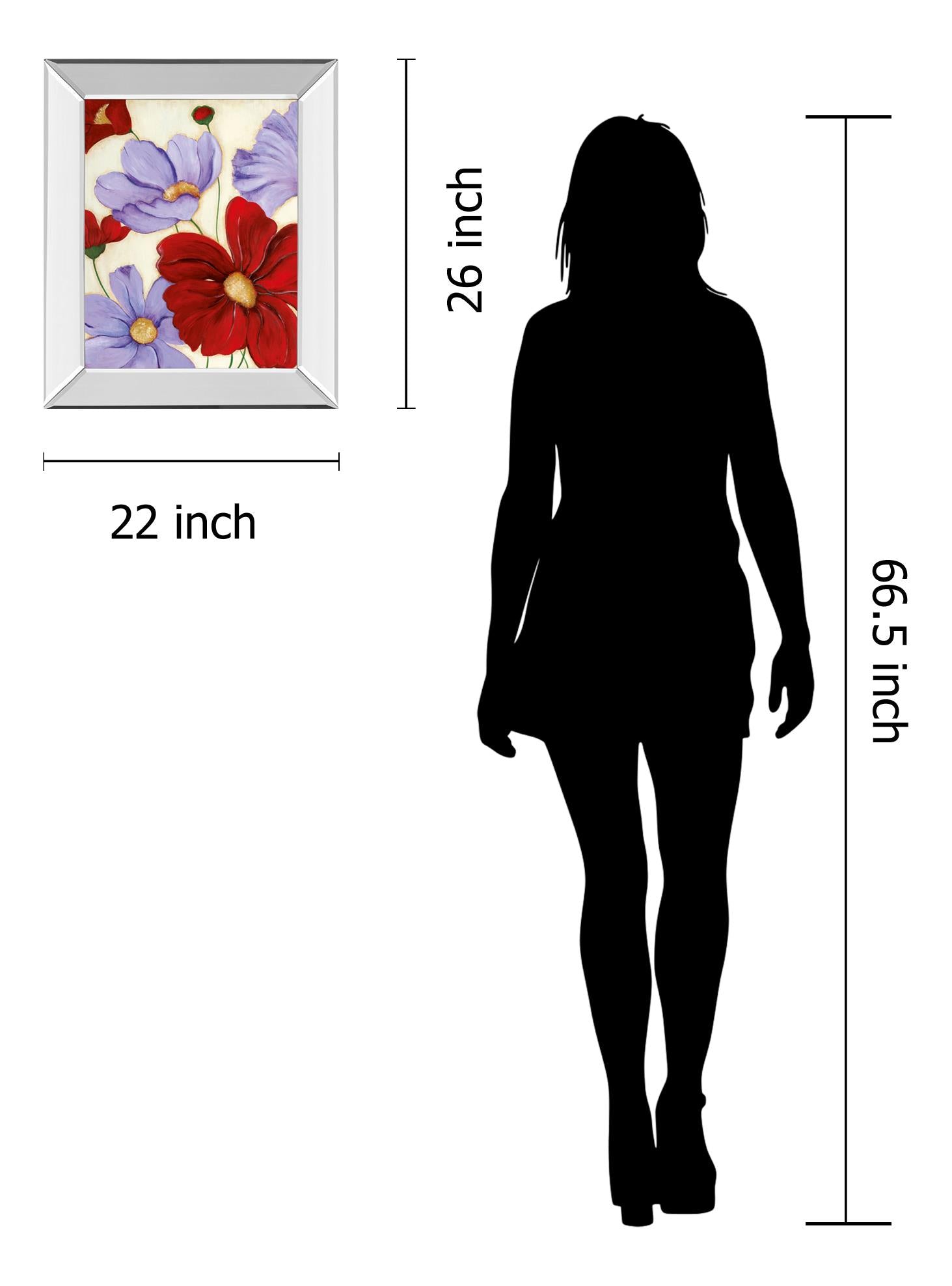 Mirrored Frame Lavender And Red Ii By Tava Studios 22X26 Mirror Frame Print