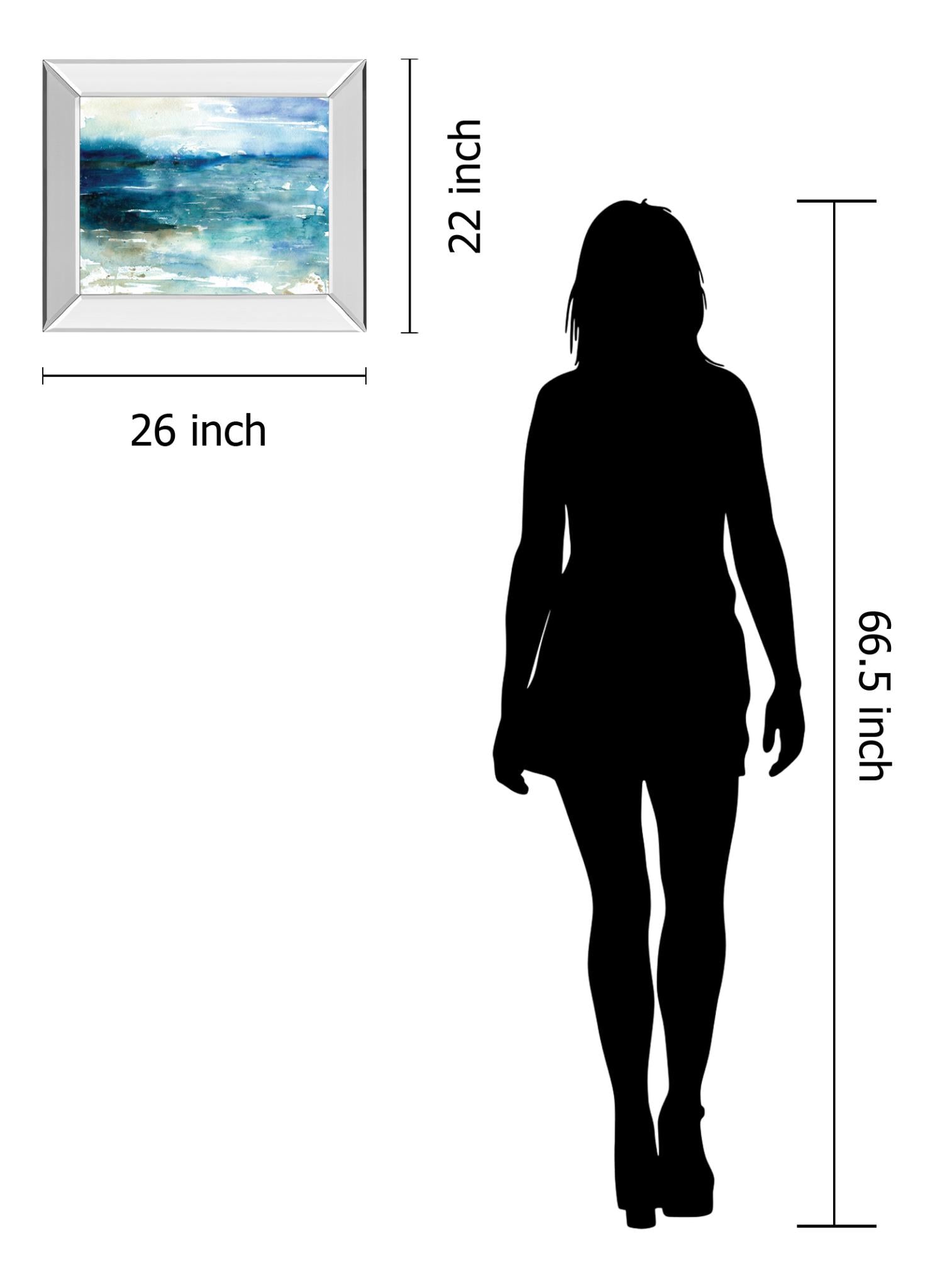 Mirrored Frame Ocean Break I By Carol Robinson 22X26 Mirror Frame Print