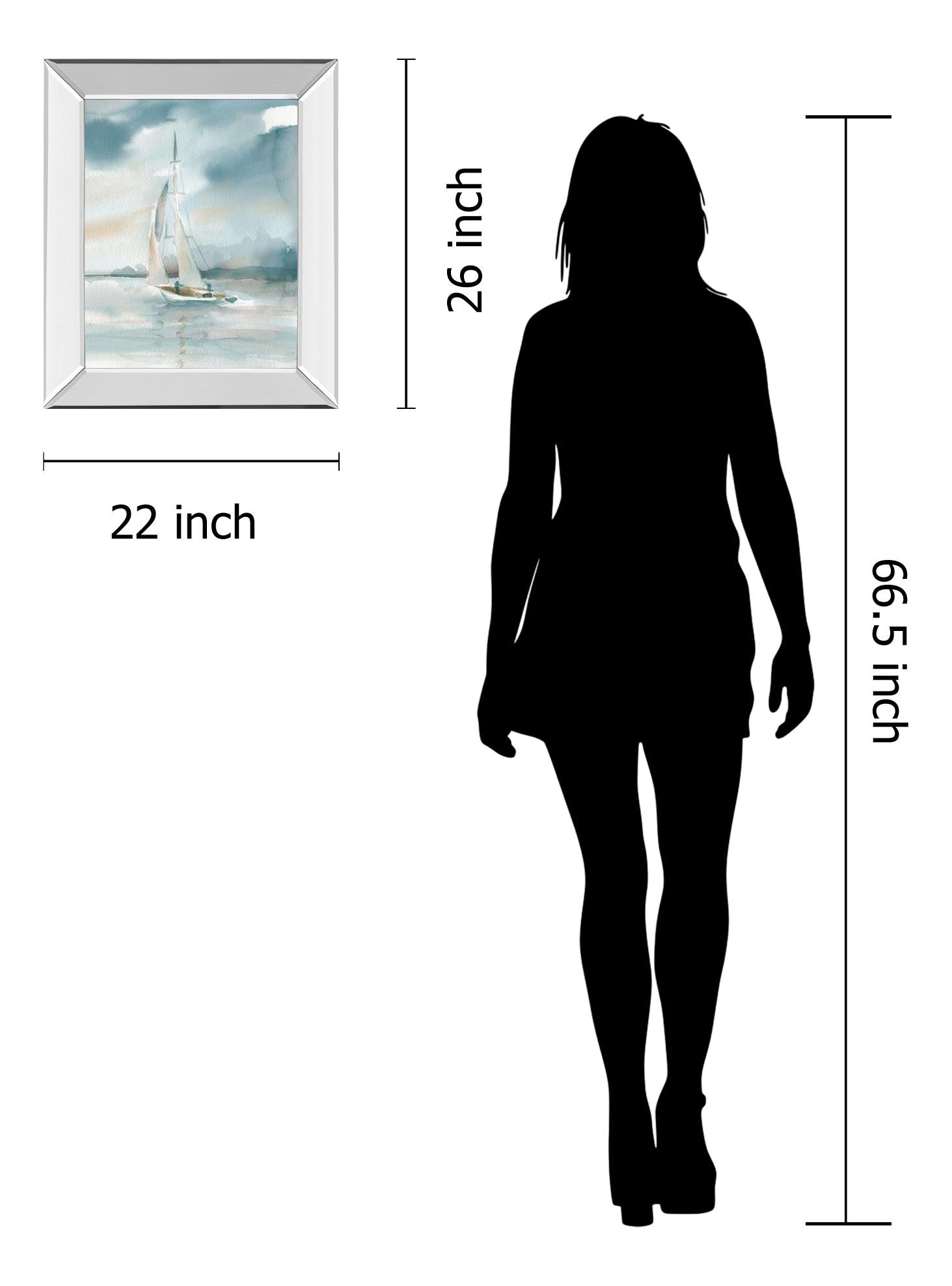 Mirrored Frame Subtle Mist I  By Carol Robinson 22X26 Mirror Frame Print