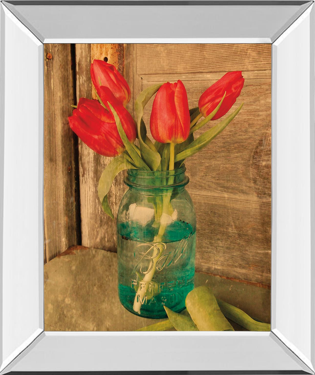 Mirrored Frame Country Tulips By Anthony Smith 22X26 Mirror Frame Print