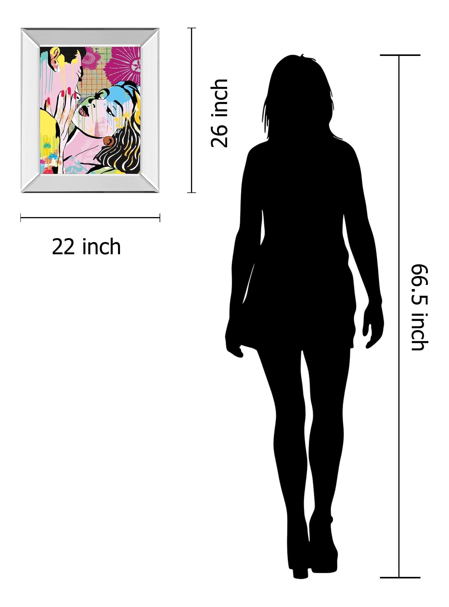 Mirrored Frame Midnight Kiss By Tom Frazier 22X26 Mirror Frame Print