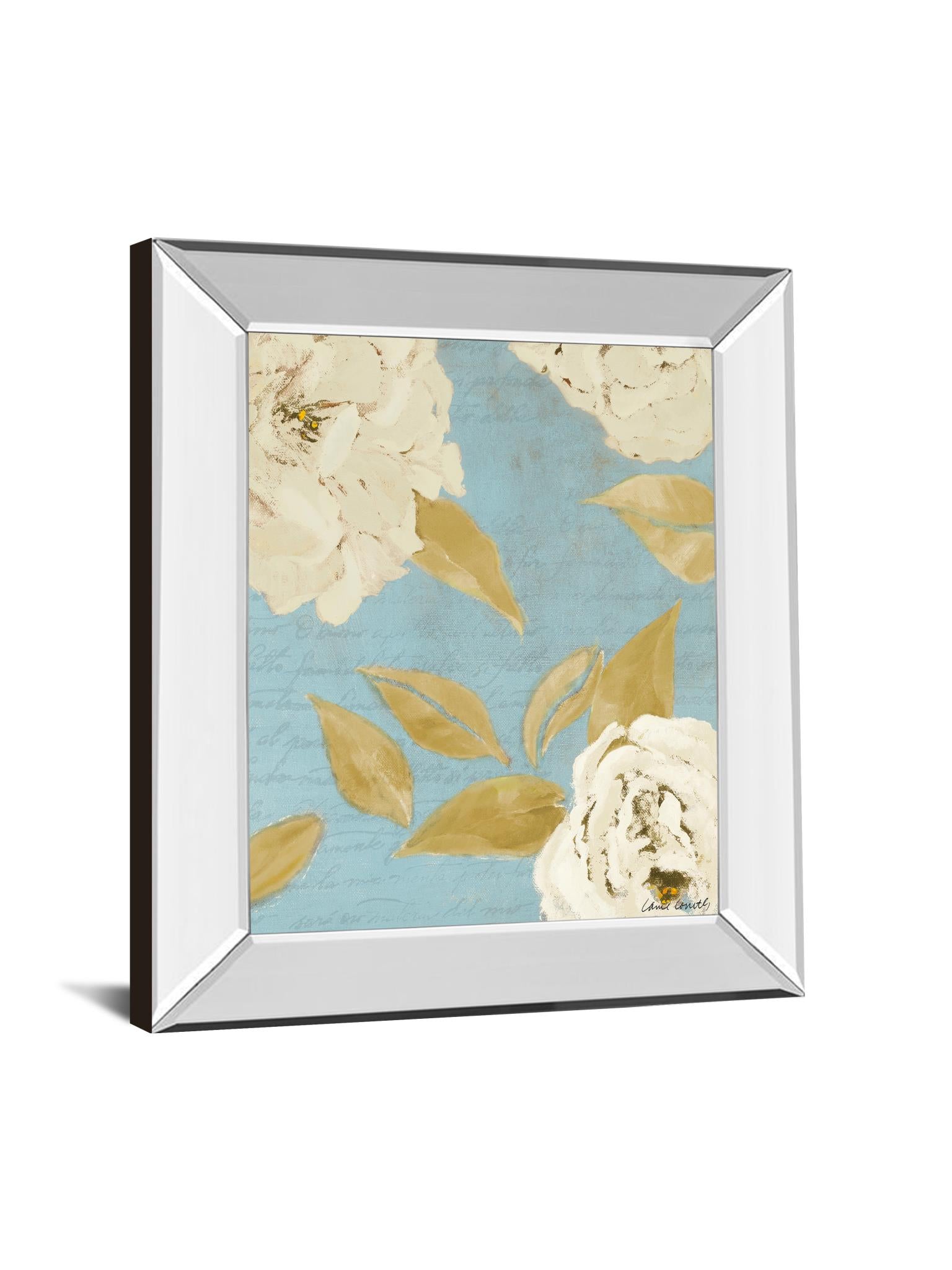 Mirrored Frame Scripted Poetic Peonies I By Lanie Loreth 22X26 Mirror Frame Print