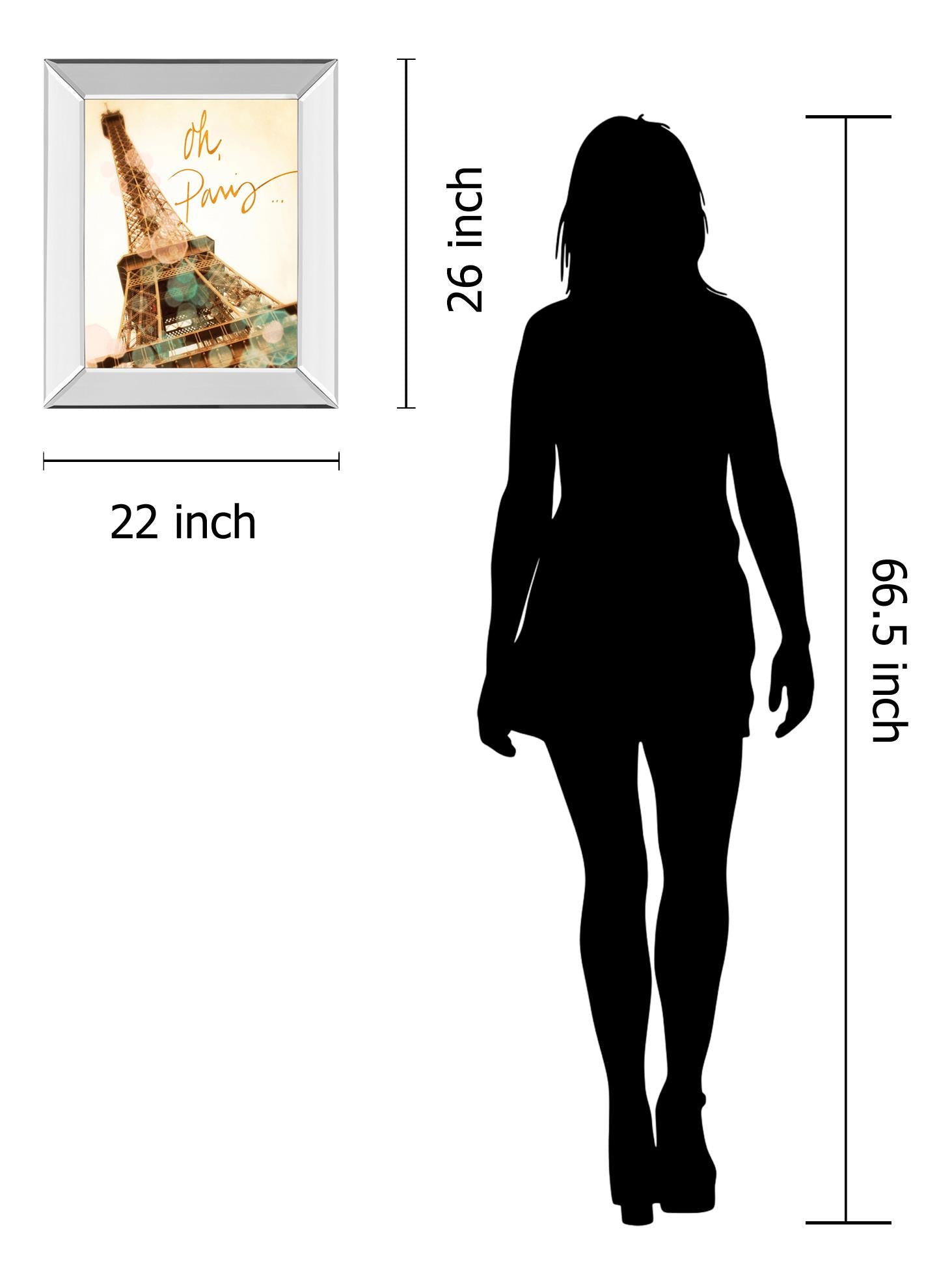 Mirrored Frame Oh Paris By Emily Navas 22X26 Mirror Frame Print