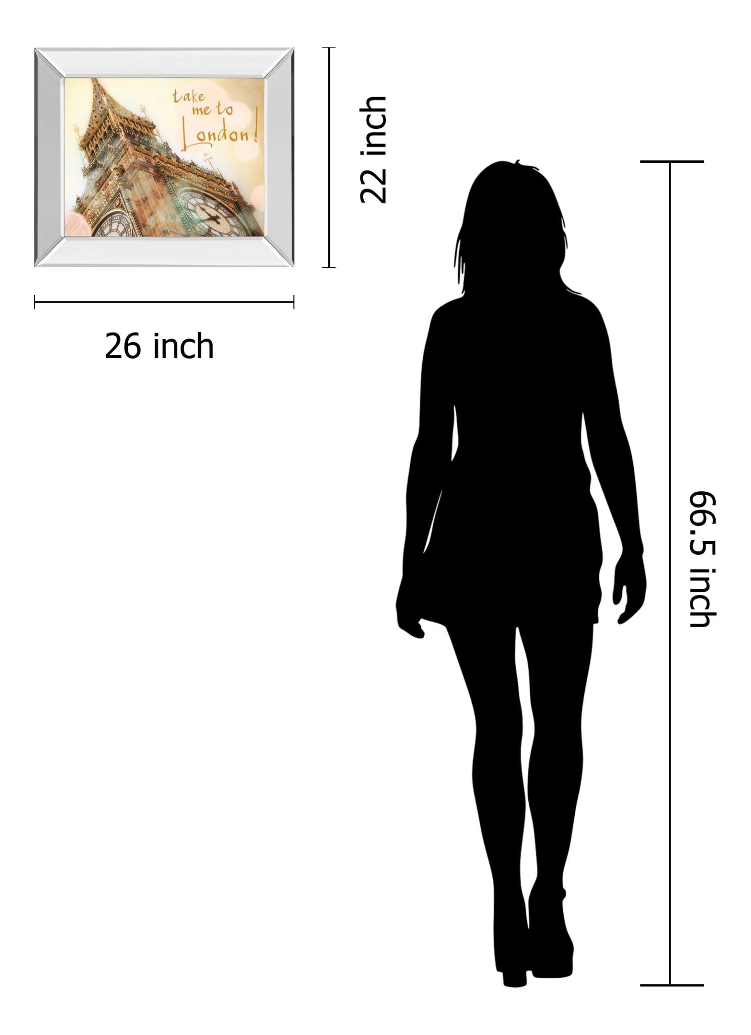 Mirrored Frame Take Me To London By Emily Navas 22X26 Mirror Frame Print