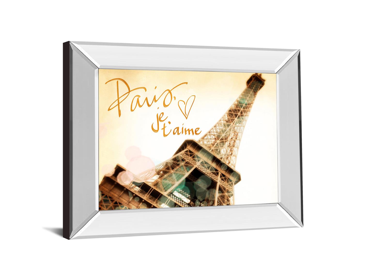 Mirrored Frame Paris, J'Taime By Emily Navas 22X26 Mirror Frame Print