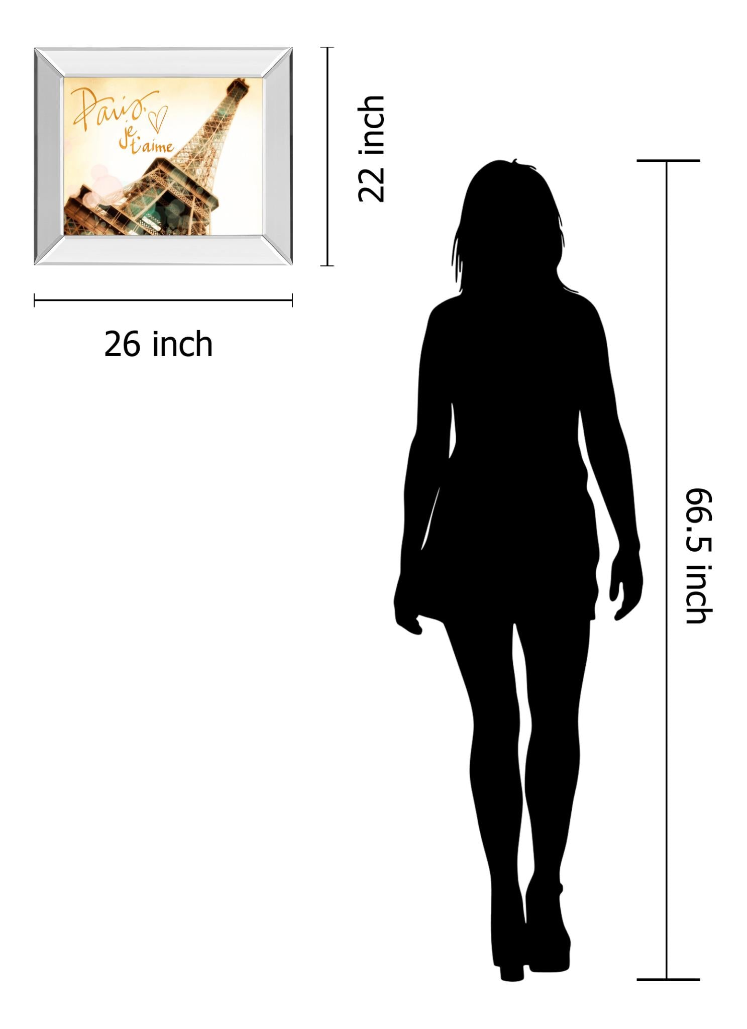 Mirrored Frame Paris, J'Taime By Emily Navas 22X26 Mirror Frame Print