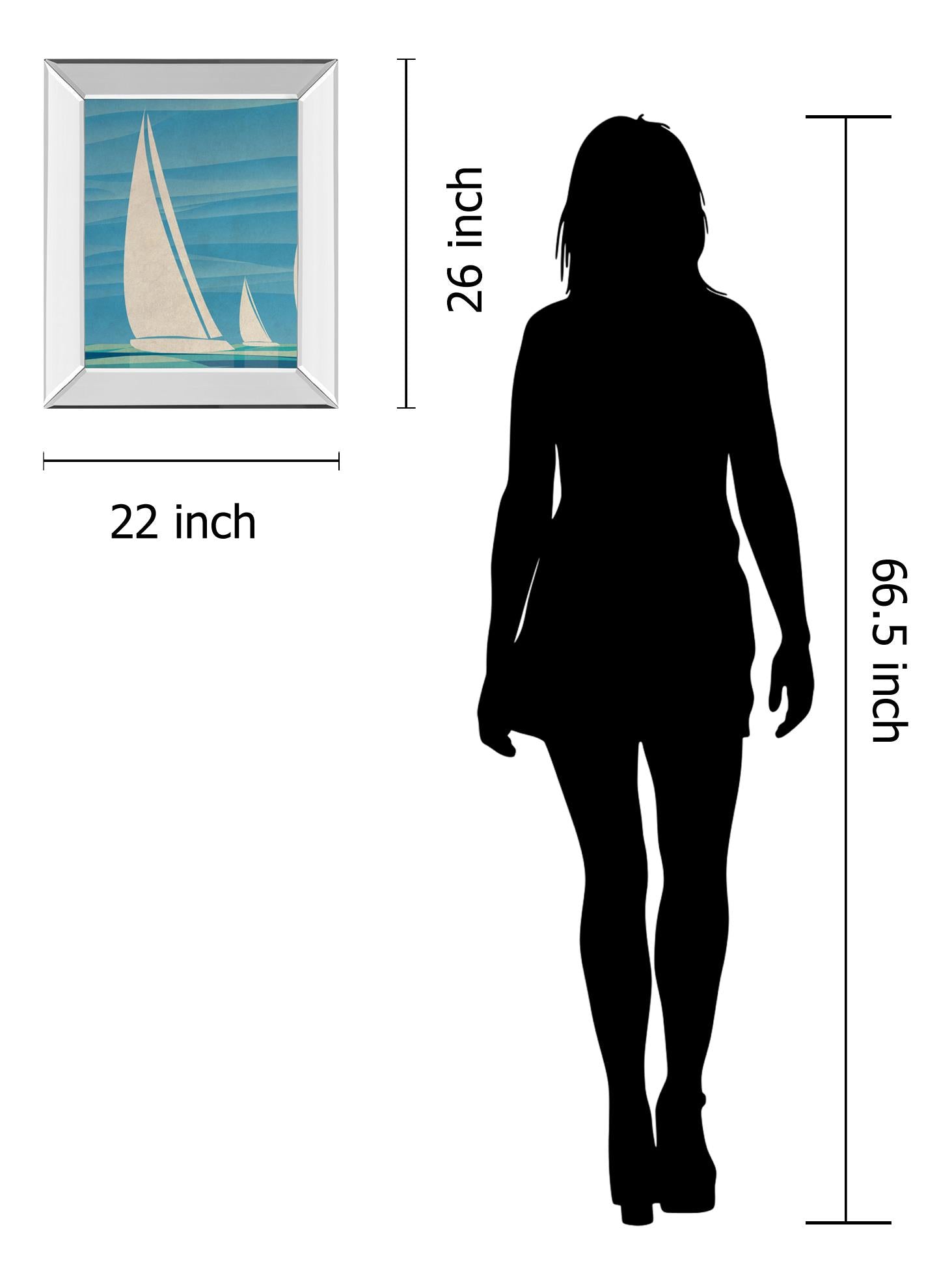 Mirrored Frame Water Journey I By Dan Meneely 22X26 Mirror Frame Print