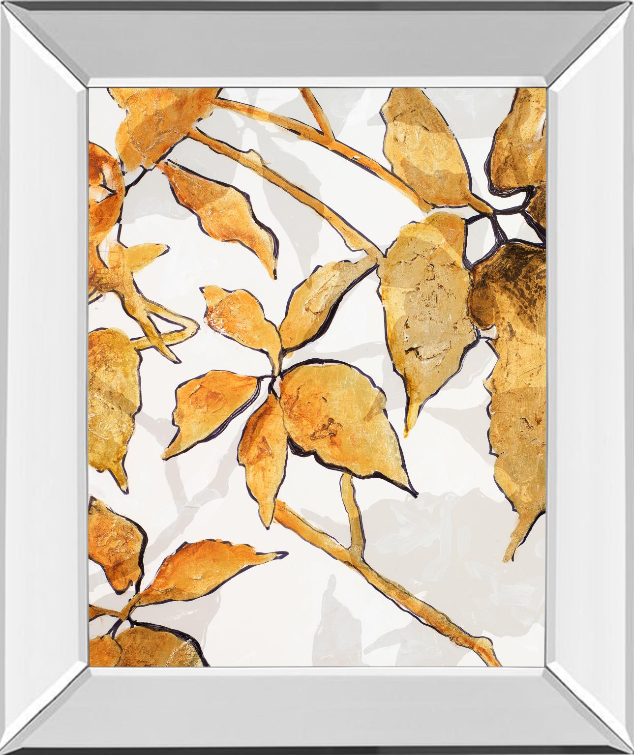 Mirrored Frame Gold Shadows I By Patricia Pinto 22X26 Mirror Frame Print
