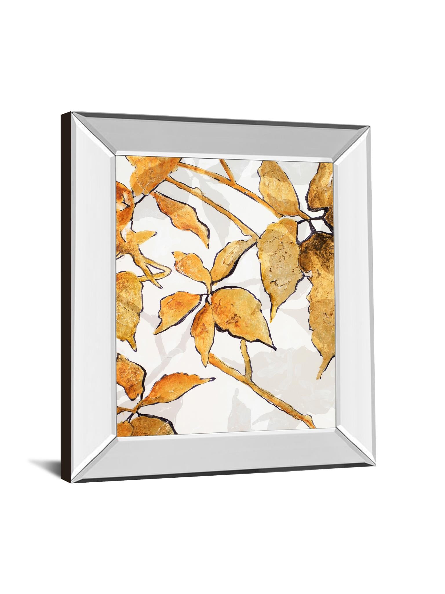 Mirrored Frame Gold Shadows I By Patricia Pinto 22X26 Mirror Frame Print