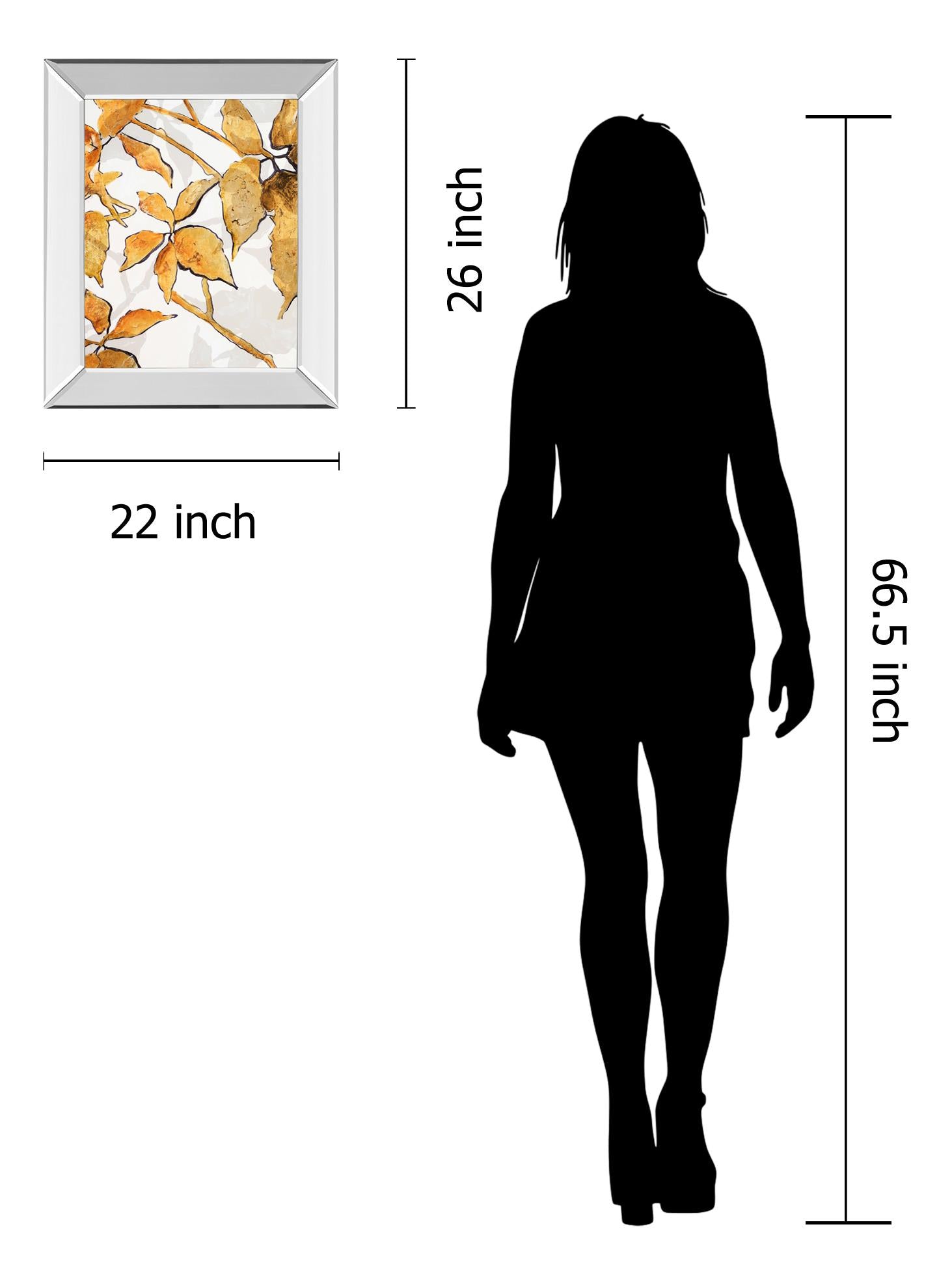 Mirrored Frame Gold Shadows I By Patricia Pinto 22X26 Mirror Frame Print