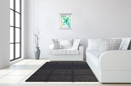 Mirrored Frame Green Water Leaves I By Kat Papa 22X26 Mirror Frame Print