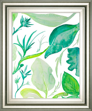Green Water Leaves Ii By Kat Papa 22X26 Framed Print
