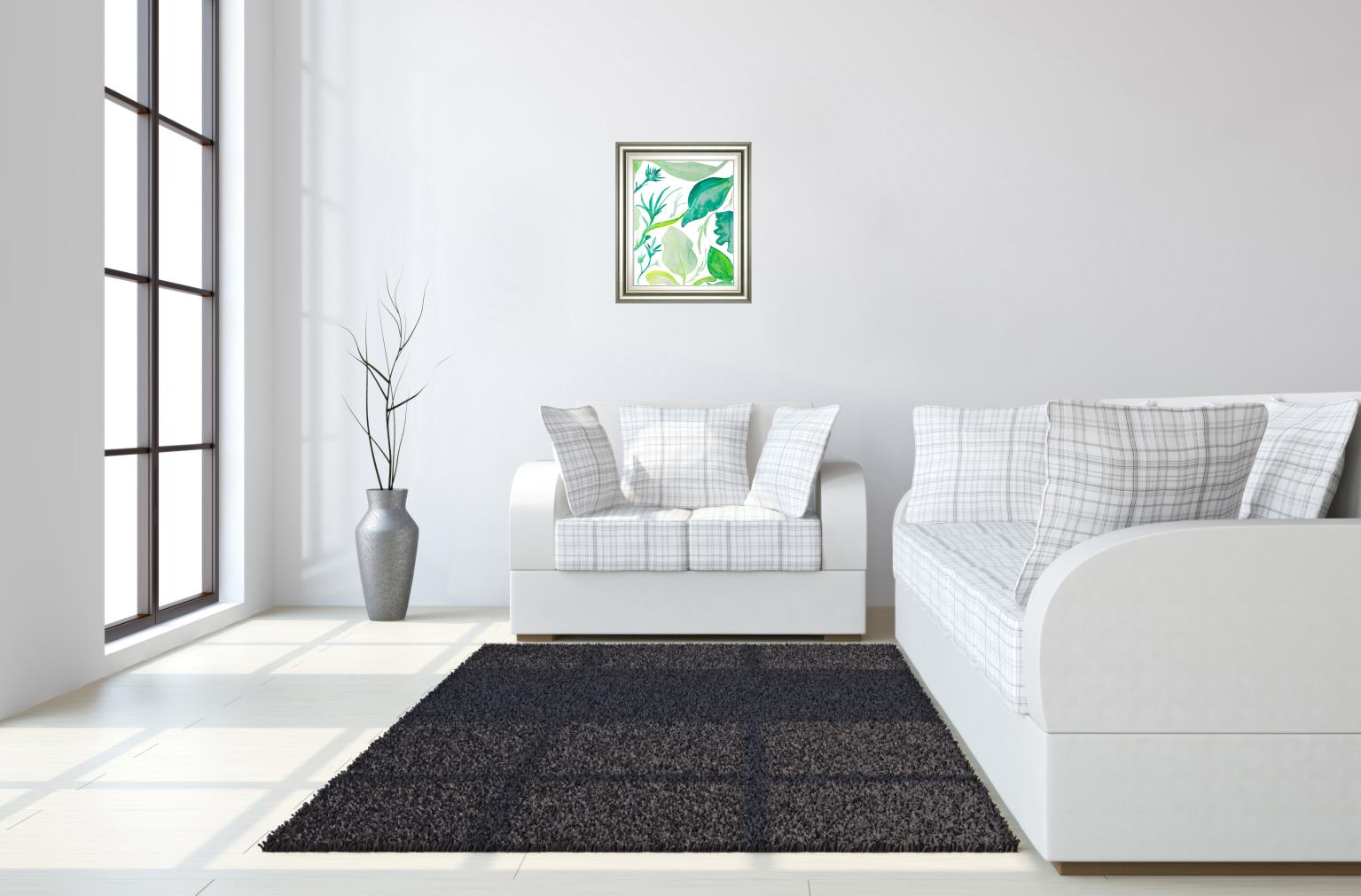 Green Water Leaves Ii By Kat Papa 22X26 Framed Print