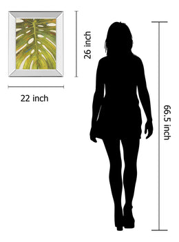Mirrored Frame Tropical Leaf Ii By Patricia Pinto 22X26 Mirror Frame Print