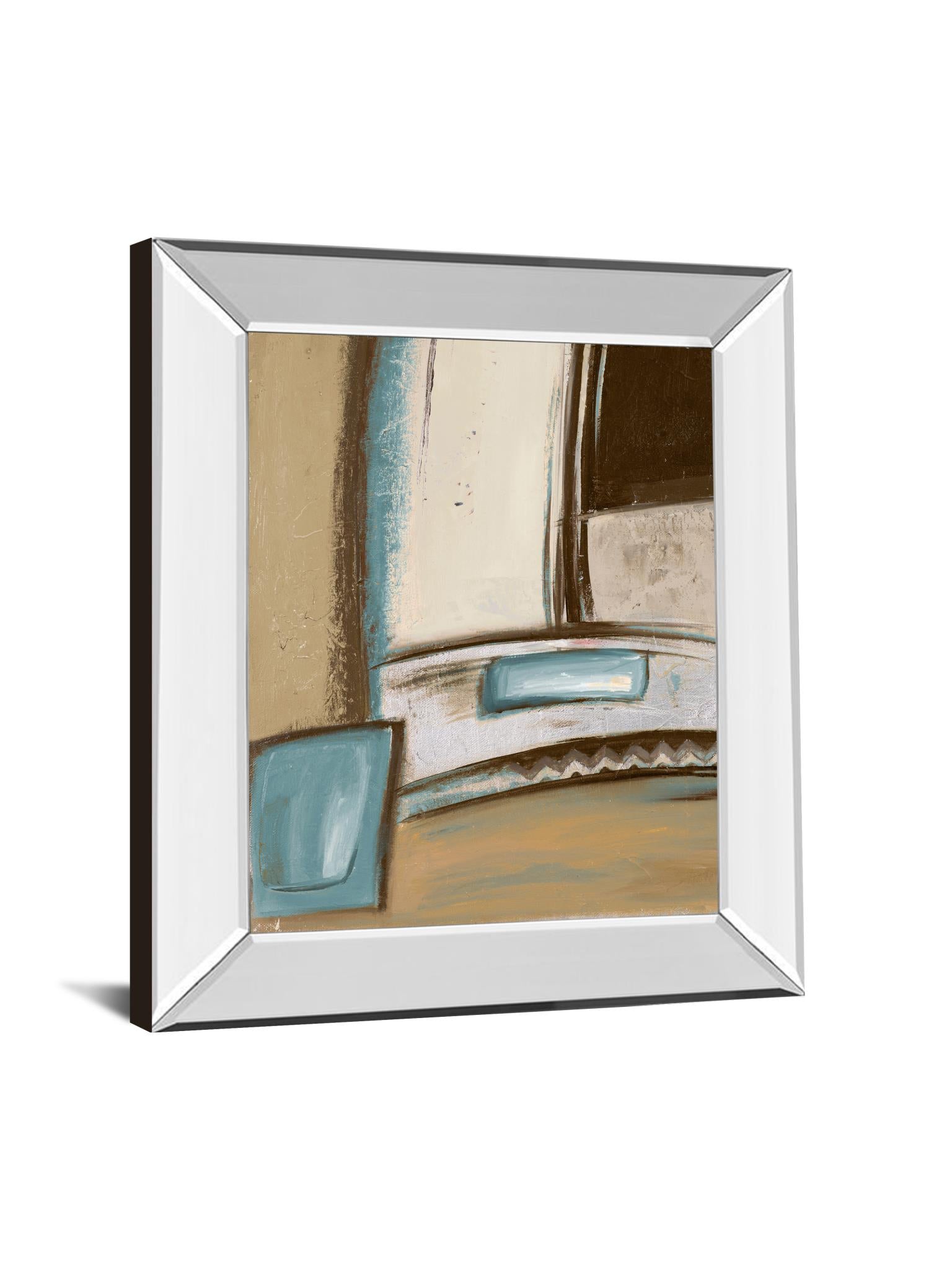 Mirrored Frame Time Flies On Blue I  By Patricia Pinto 22X26 Mirror Frame Print