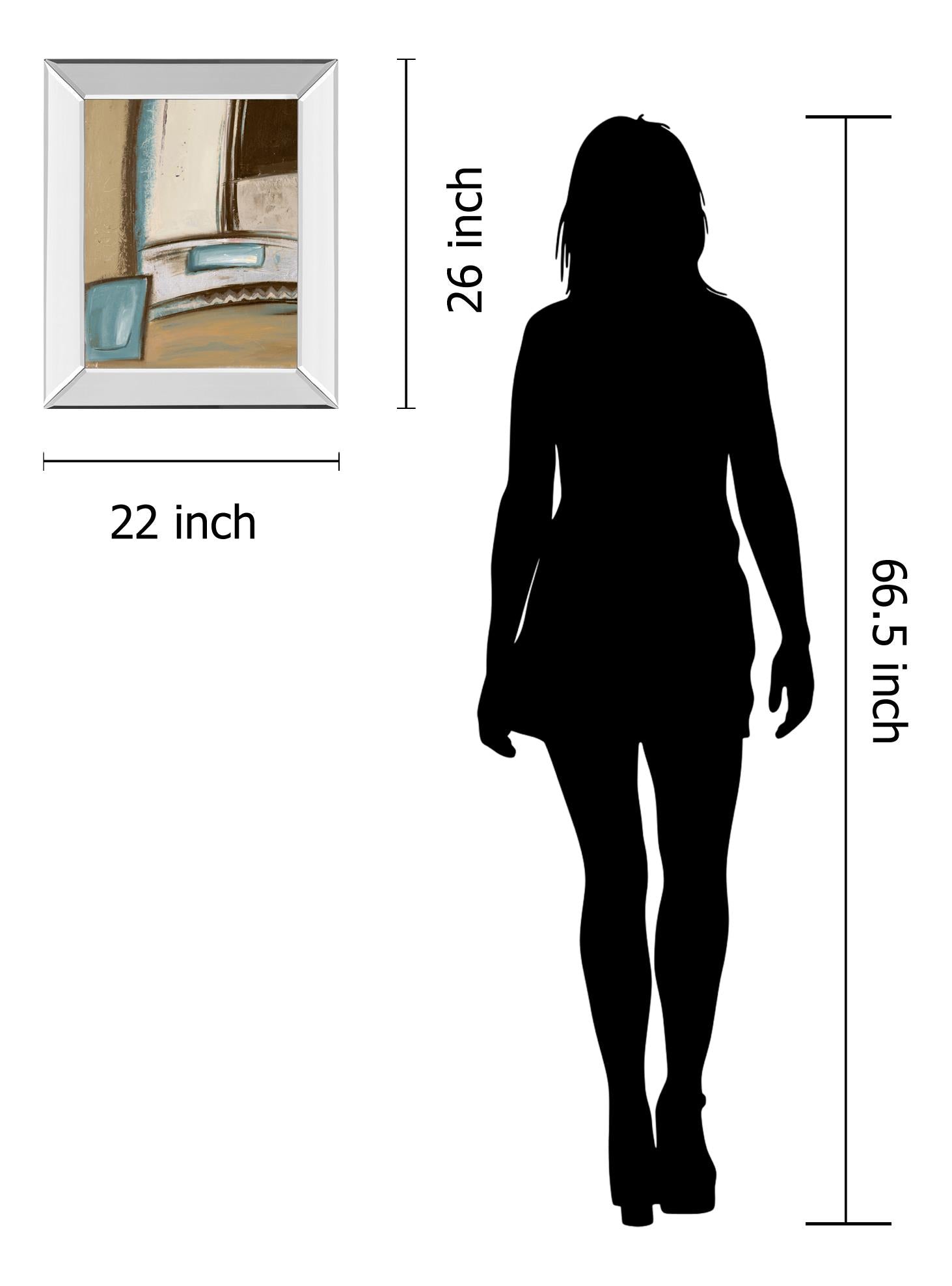 Mirrored Frame Time Flies On Blue I  By Patricia Pinto 22X26 Mirror Frame Print