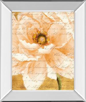 Mirrored Frame Beautiful Cream Peonies Script I By Patricia Pinto 22X26 Mirror Frame Print