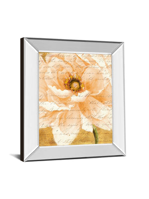 Mirrored Frame Beautiful Cream Peonies Script I By Patricia Pinto 22X26 Mirror Frame Print