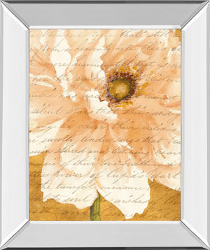 Mirrored Frame Beautiful Cream Peonies Script Ii By Patricia Pinto 22X26 Mirror Frame Print