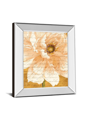 Mirrored Frame Beautiful Cream Peonies Script Ii By Patricia Pinto 22X26 Mirror Frame Print