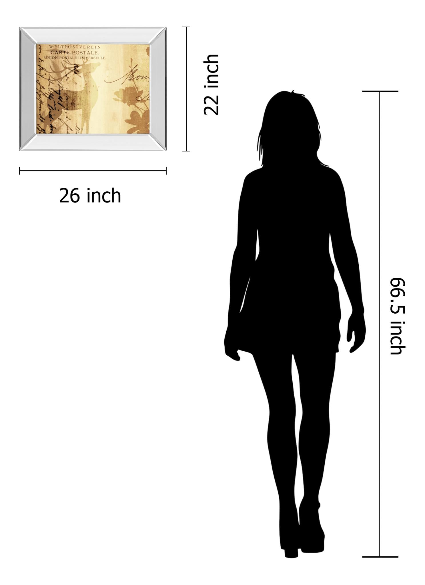 Mirrored Frame Letter I By Leal, F. 22X26 Mirror Frame Print