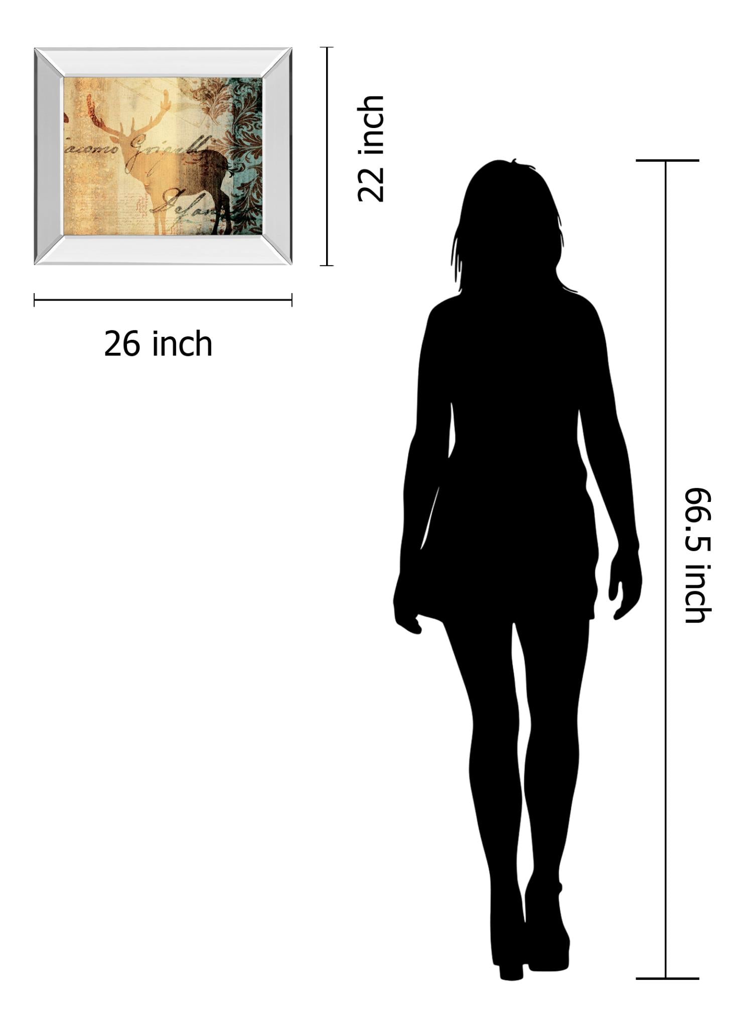 Mirrored Frame Letter Ii By Leal, F. 22X26 Mirror Frame Print