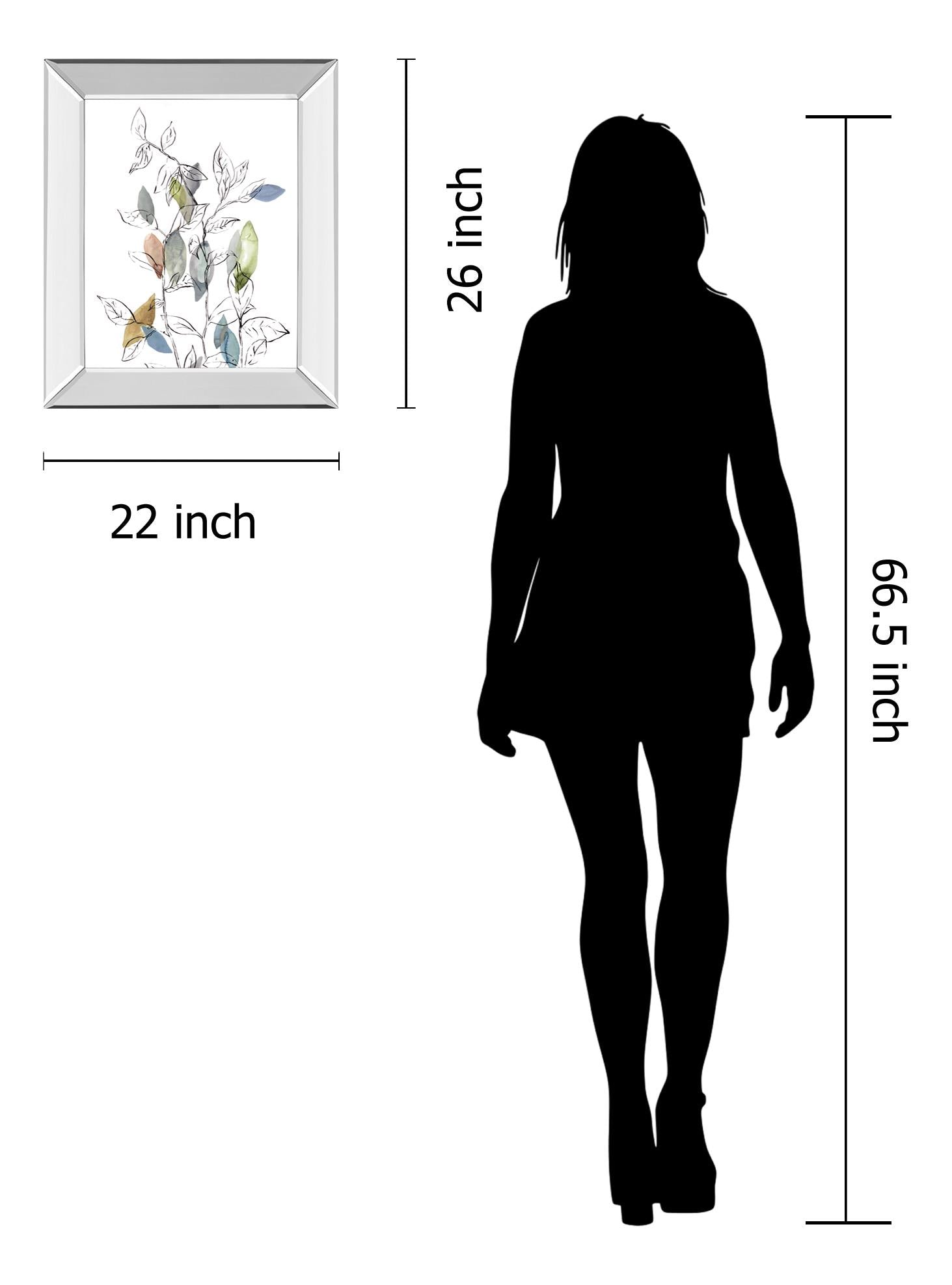 Mirrored Frame Spring Leaves I By Meyers, R. 22X26 Mirror Frame Print